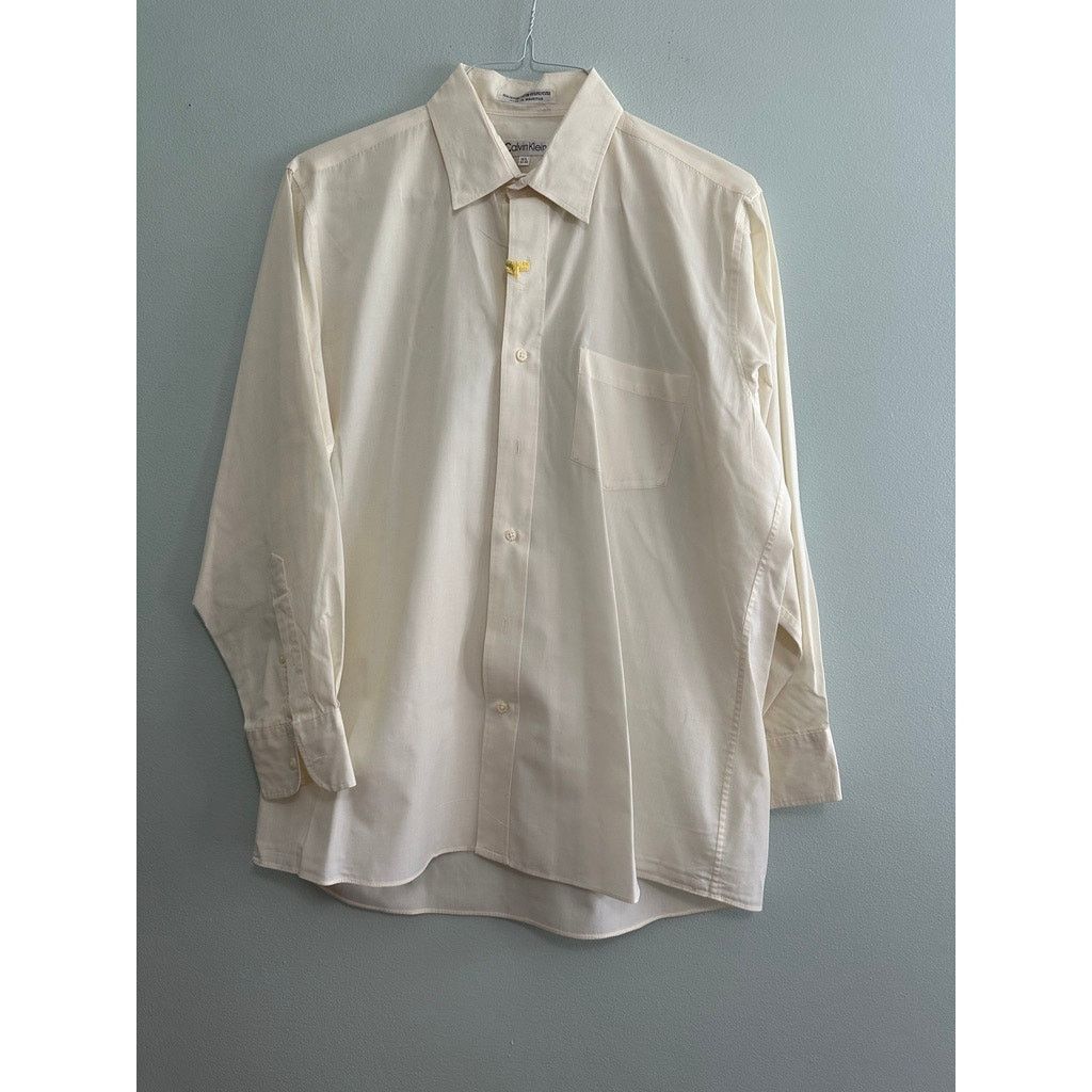 Calvin Klein Calvin Klein light yellow cream long sleeve button down Size US L / EU 52-54 / 3 - 2 Thumbnail