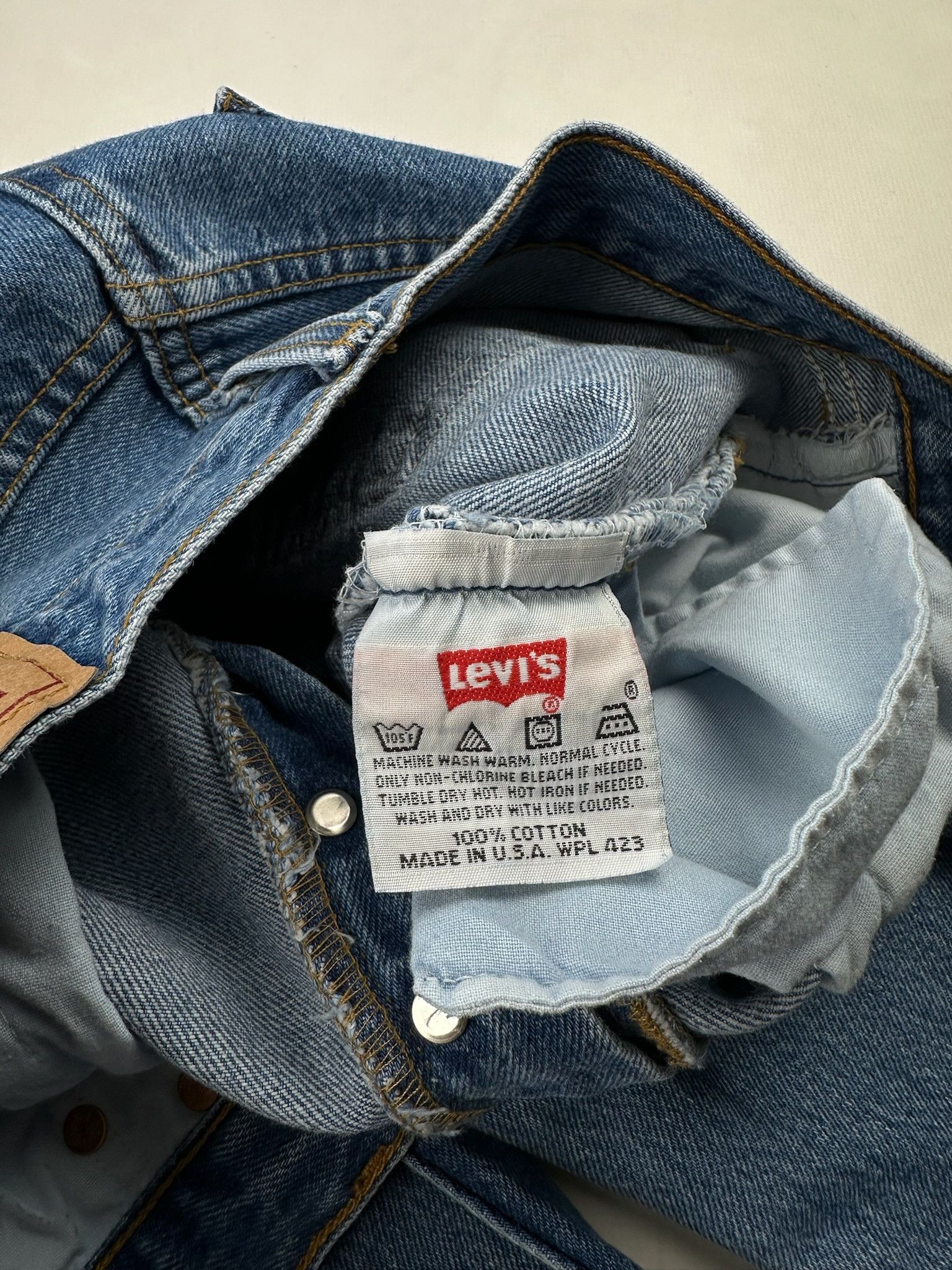 Levi's 90s Vintage Levis 501 Jeans blue washed Size US 32 / EU 48 - 6 Thumbnail