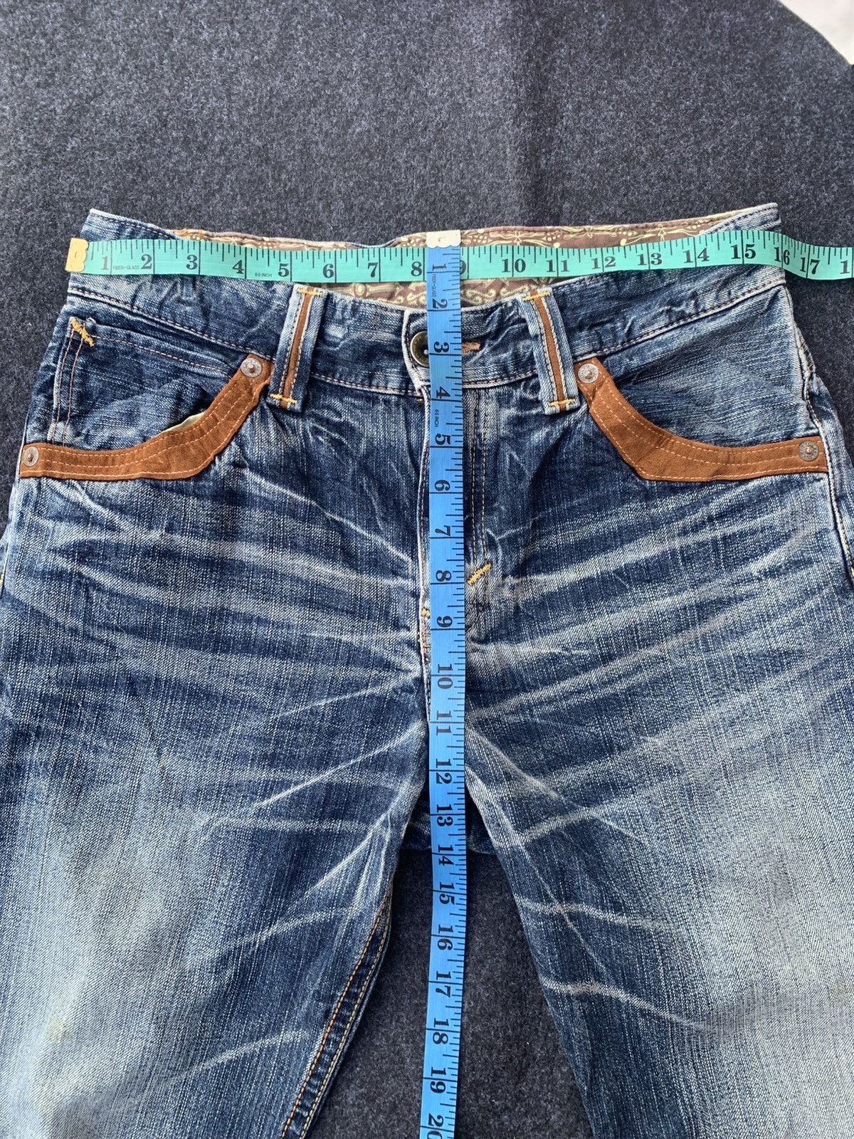 Le Grande Bleu (L.G.B.) Edwin Buffalo head & nice Lightning faded. Size US 32 / EU 48 - 5 Thumbnail