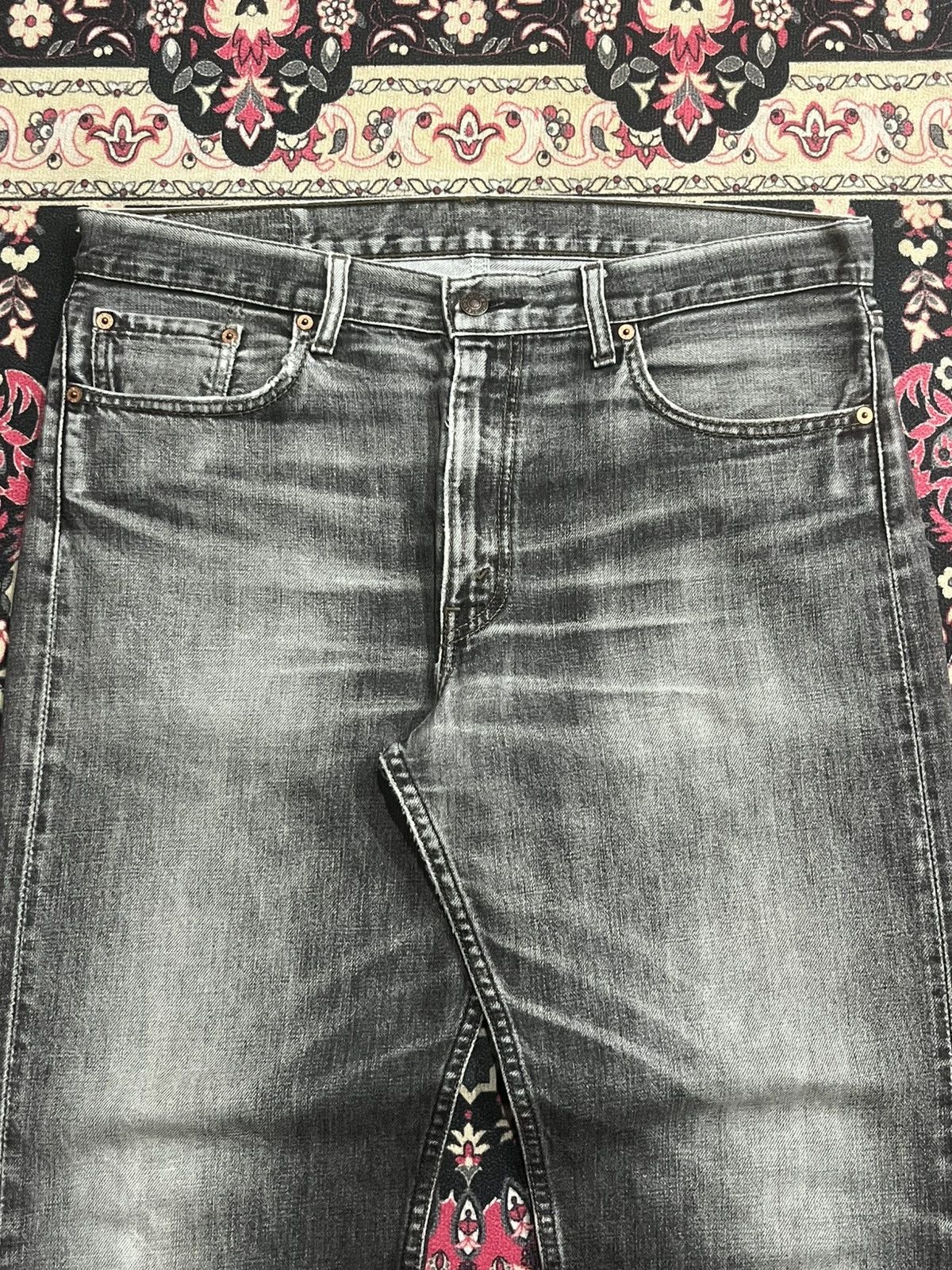 Levi's Vintage Levi’s 503 Black Faded Washed Loose Leg Jeans Size US 36 / EU 52 - 4 Thumbnail
