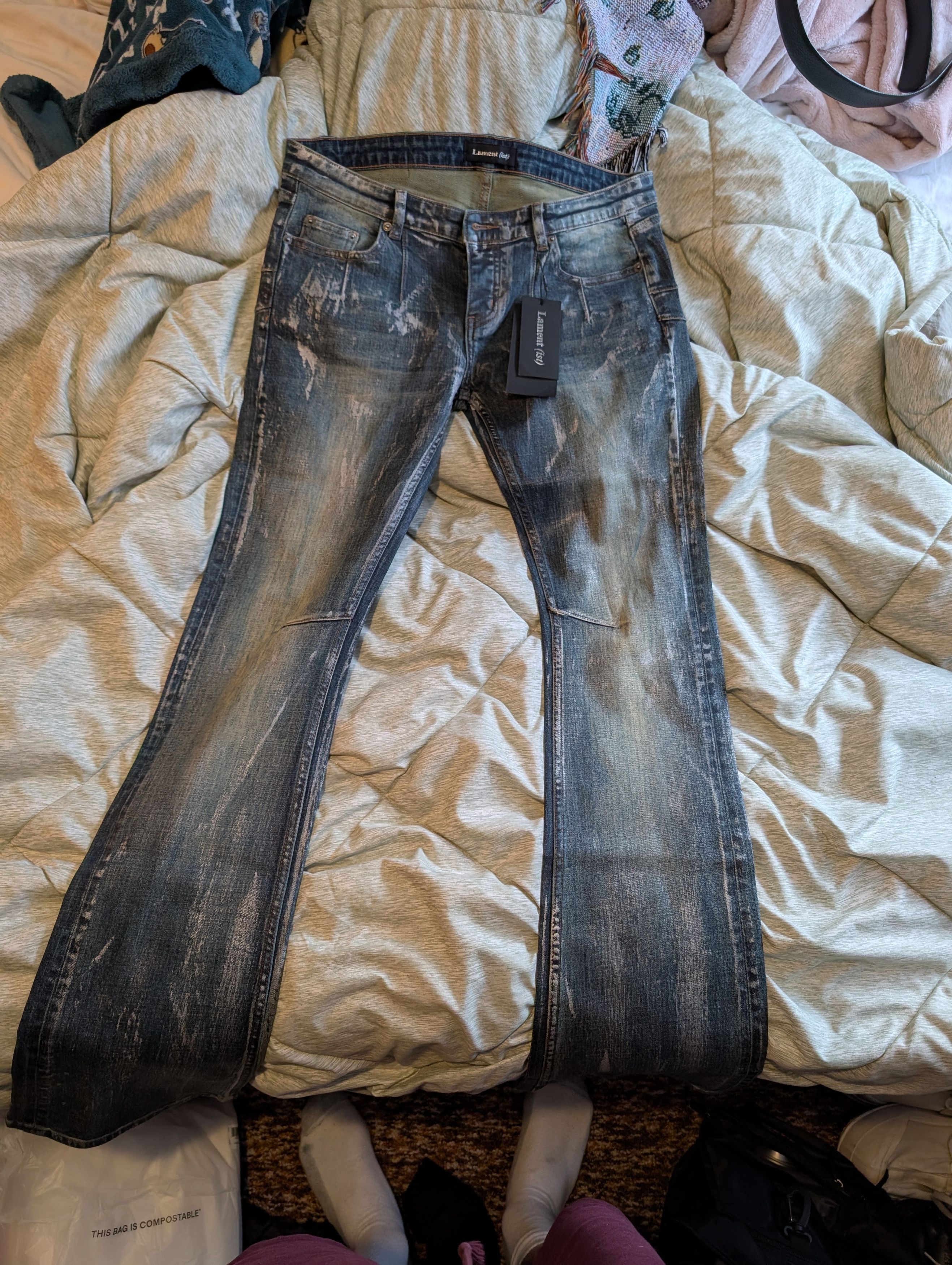 Other Lamentist waxed skinny bootcut denim | Grailed