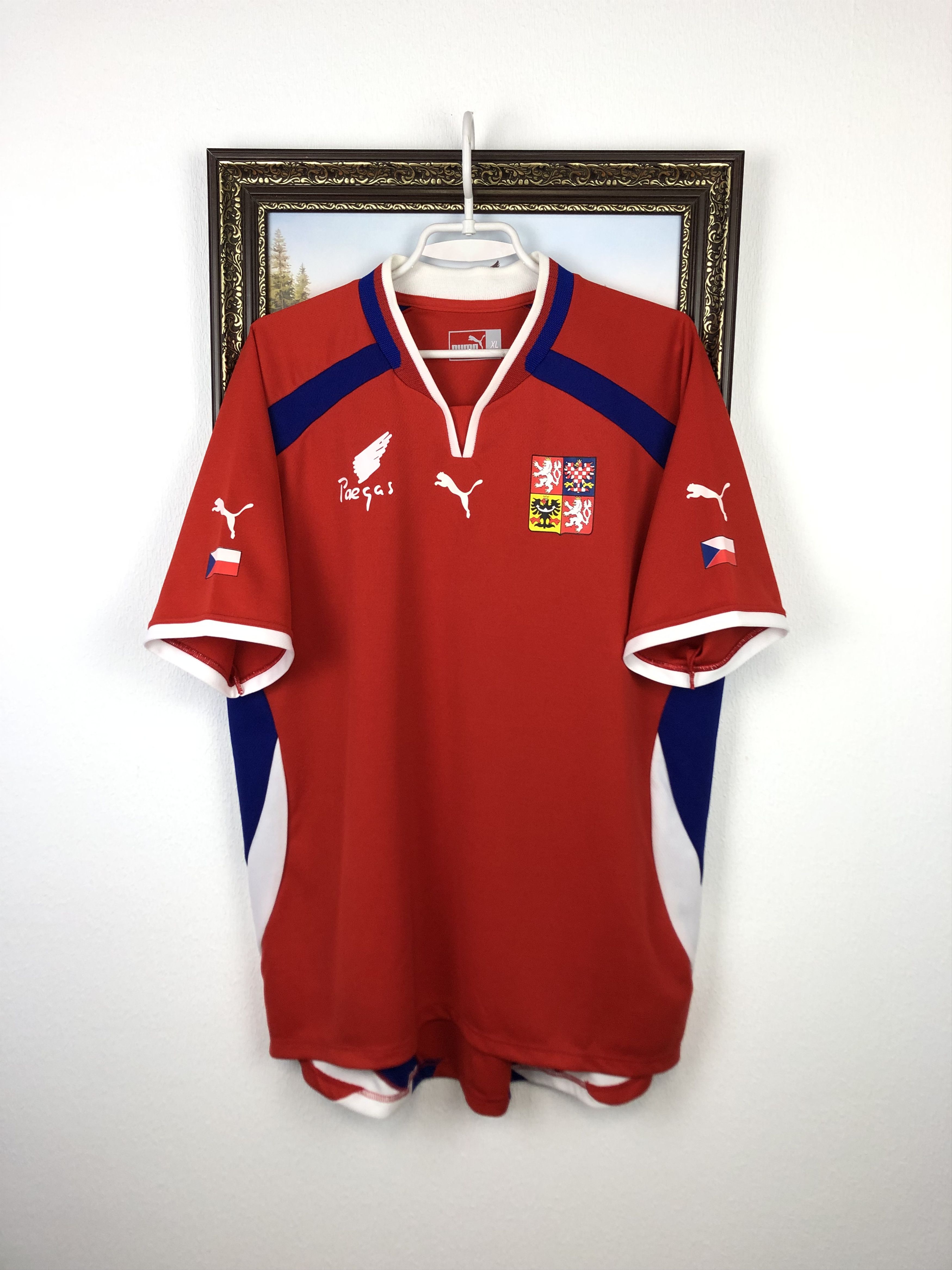 Vintage Czech Republic football shirt 2000 Soccer Puma Jersey Size US XL / EU 56 / 4 - 1 Thumbnail