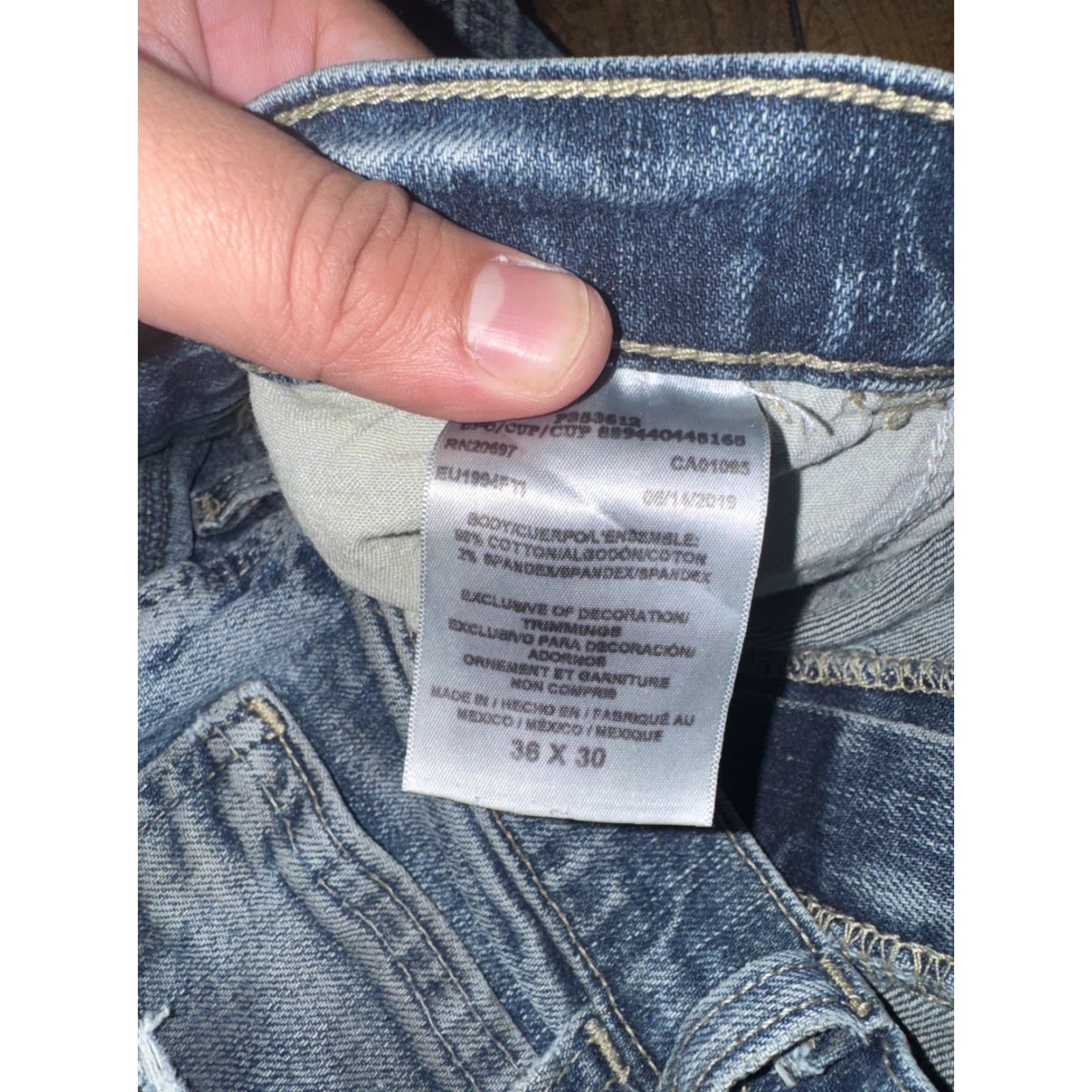 Dickies VINTAGE Dickies Carpenter Jeans 38x32 Denim Workwear Distressed Paint Fade Blue Mens Jeans 90s Grunge USA Vintage Distressed Pockets Easy Care Comfort Size US 38 / EU 54 - 7 Thumbnail