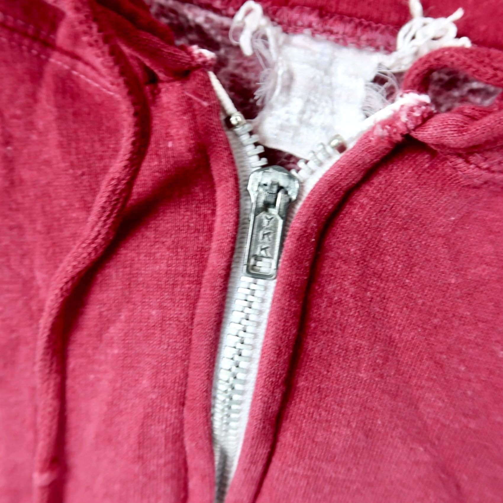Vintage VINTAGE 80s Burgundy Blank Full Zip Hoodie Mens L Large Sweatshirt Size US L / EU 52-54 / 3 - 4 Thumbnail