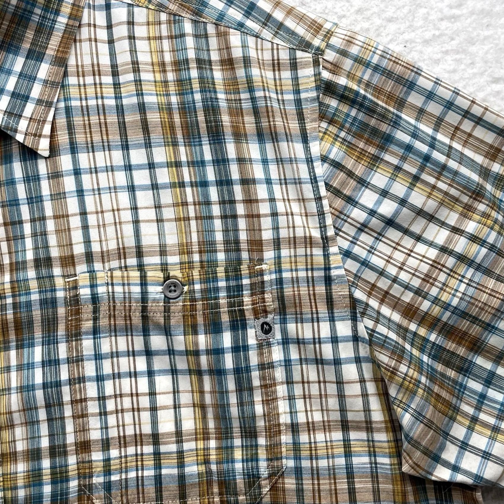 Marmot Marmot Shirt Mens Large Multicolor Plaid Short Sleeve Button-Up UV Quick Dry Outdoor Camp Size US L / EU 52-54 / 3 - 3 Thumbnail