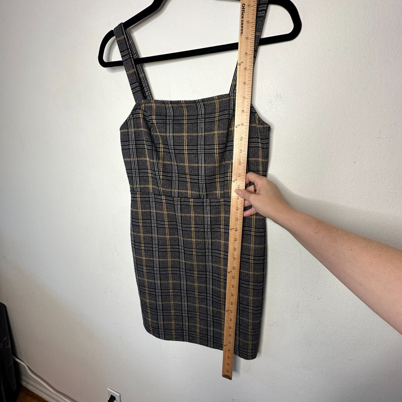 Forever 21 Cute Gold Gray Plaid Sleeveless Knit Jumper Overall Dress M Size M / US 6-8 / IT 42-44 - 9 Thumbnail