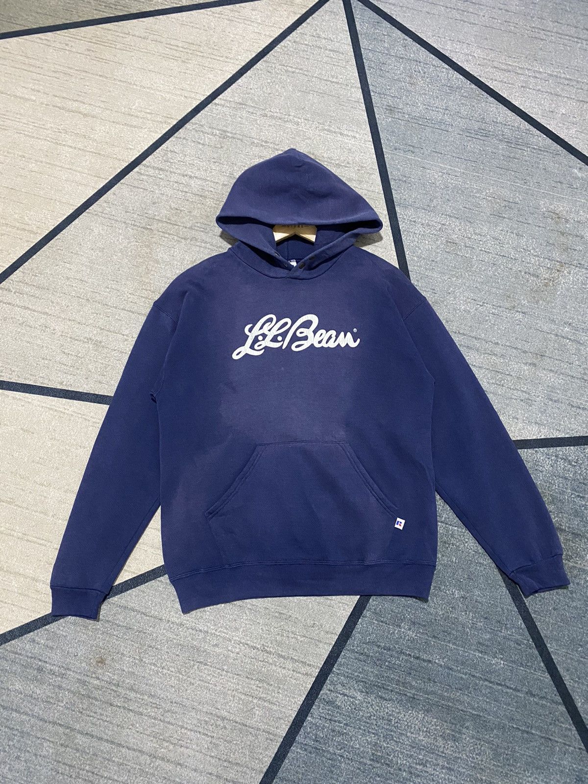 L.L. Bean Vintage LL Bean X Russell Athlentic Hoodie Navy Spellout Size US M / EU 48-50 / 2 - 1 Thumbnail