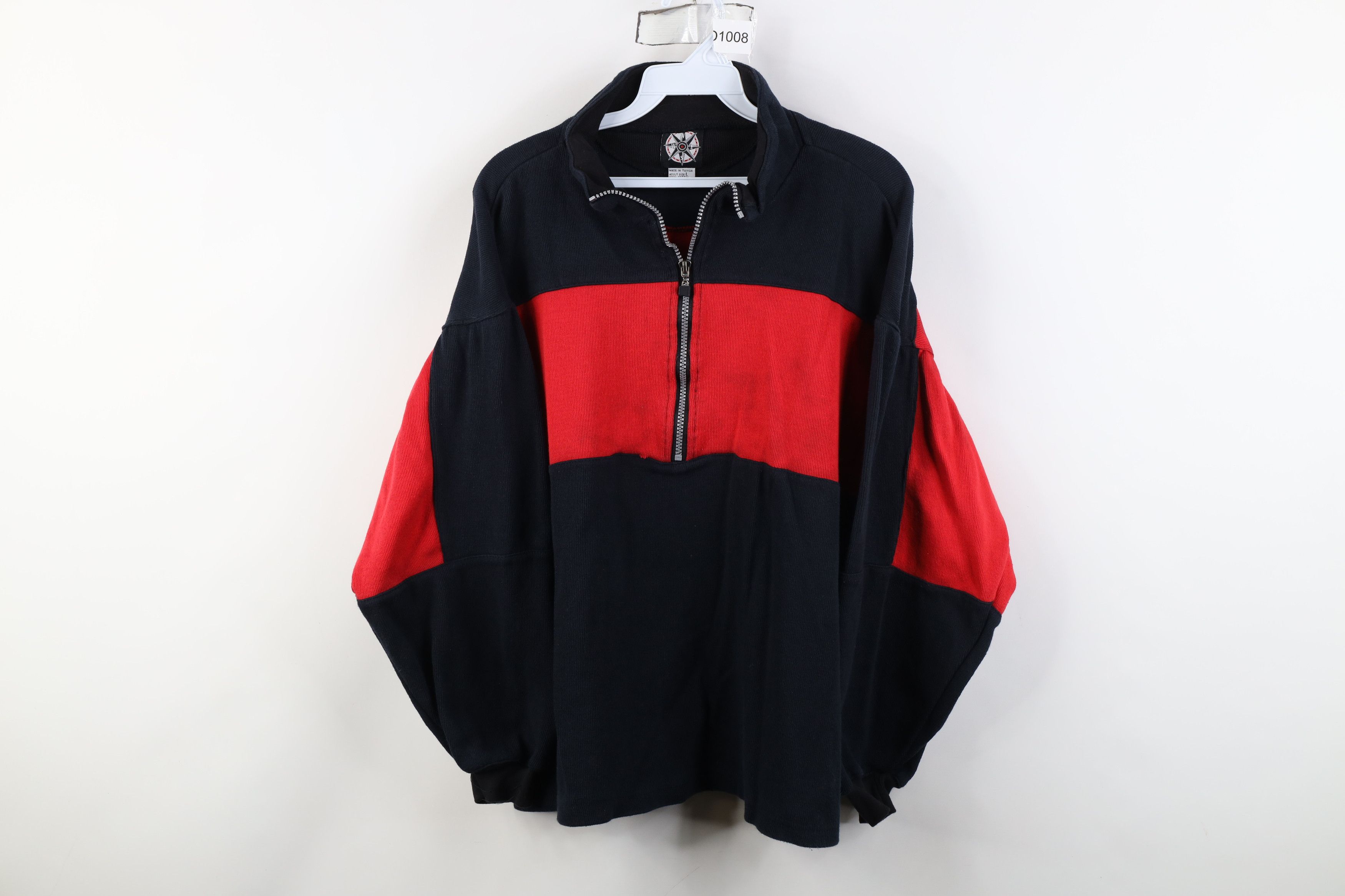 Marlboro Vintage 90s Marlboro Block Boxy Fit Knit Hal Zip Sweater Size L / US 10 / IT 46 - 1 Thumbnail