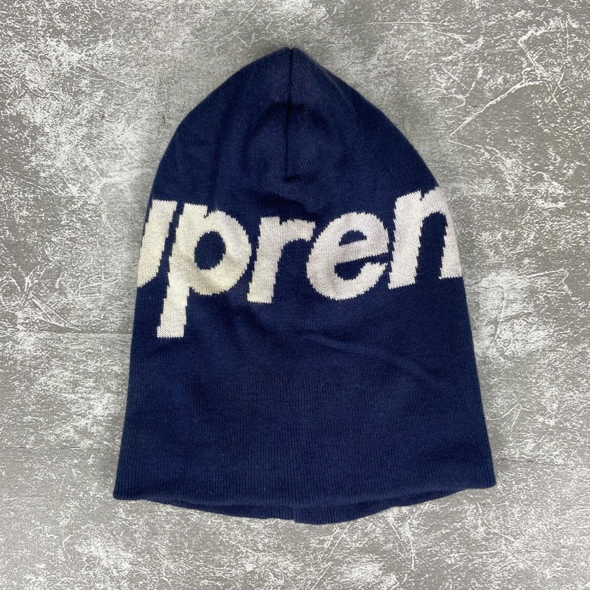 Supreme Supreme Big Logo Beanie Navy Size ONE SIZE - 3 Thumbnail