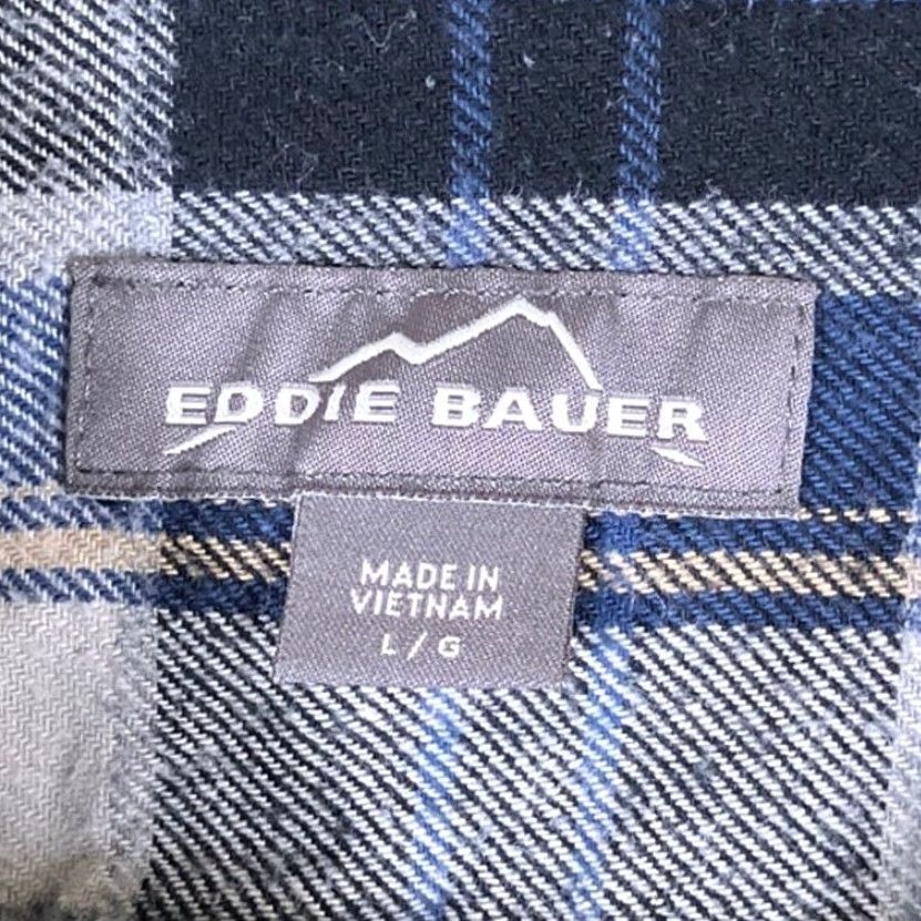 Eddie Bauer Eddie Bauer Mens Shirt Blue Black Plaid Flannel Button Down Long Sleeve Large Size US L / EU 52-54 / 3 - 6 Thumbnail
