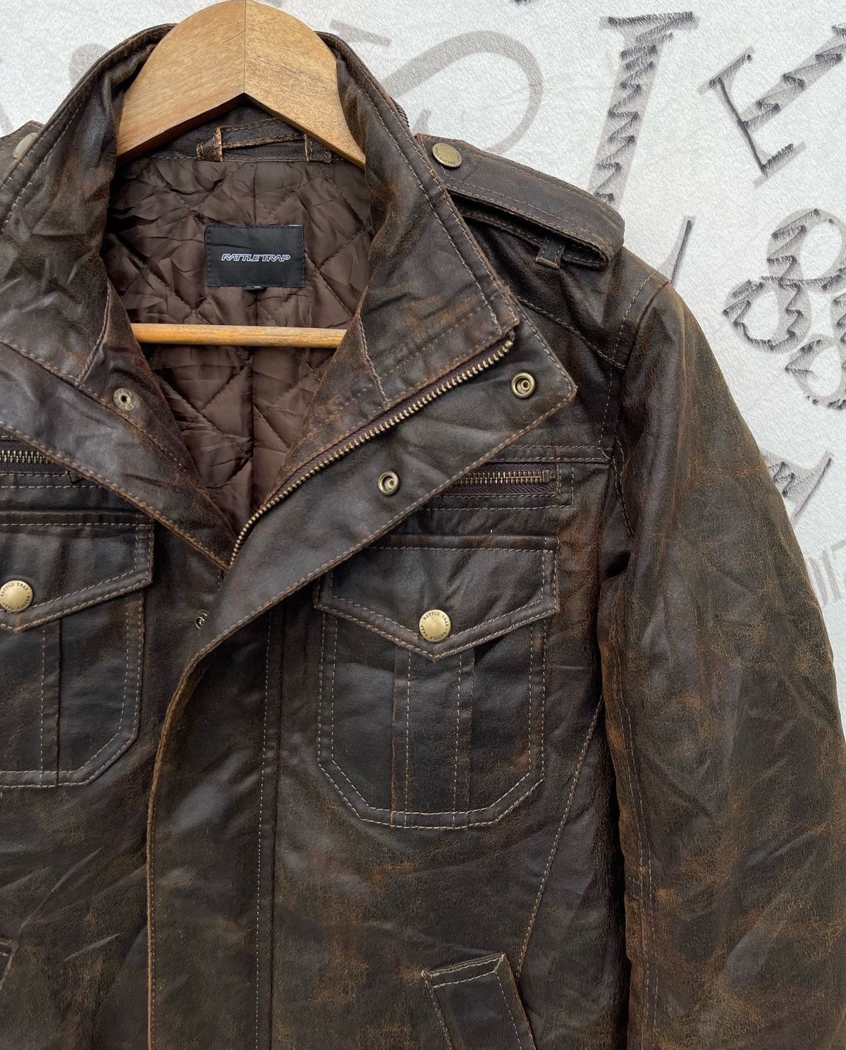14th Addiction × Japanese Brand × KMRii 🔥Vintage Rattle Trap Synthetic Leather Raiders Wax Jacket Size US M / EU 48-50 / 2 - 7 Thumbnail