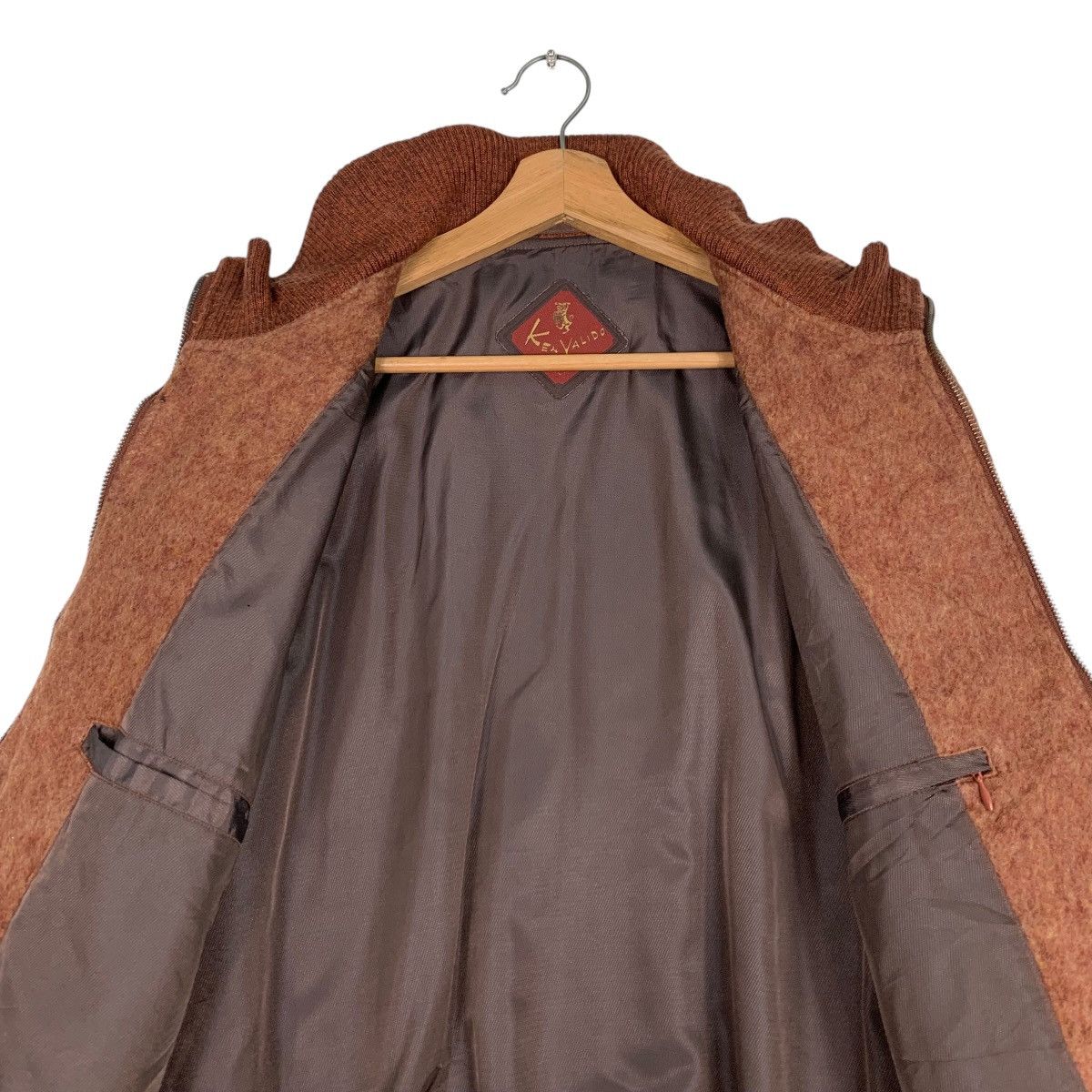 Japanese Brand KEN VALIDO Brown Wool Turtleneck Bomber Jacket #1234-C56 Size US L / EU 52-54 / 3 - 12 Thumbnail