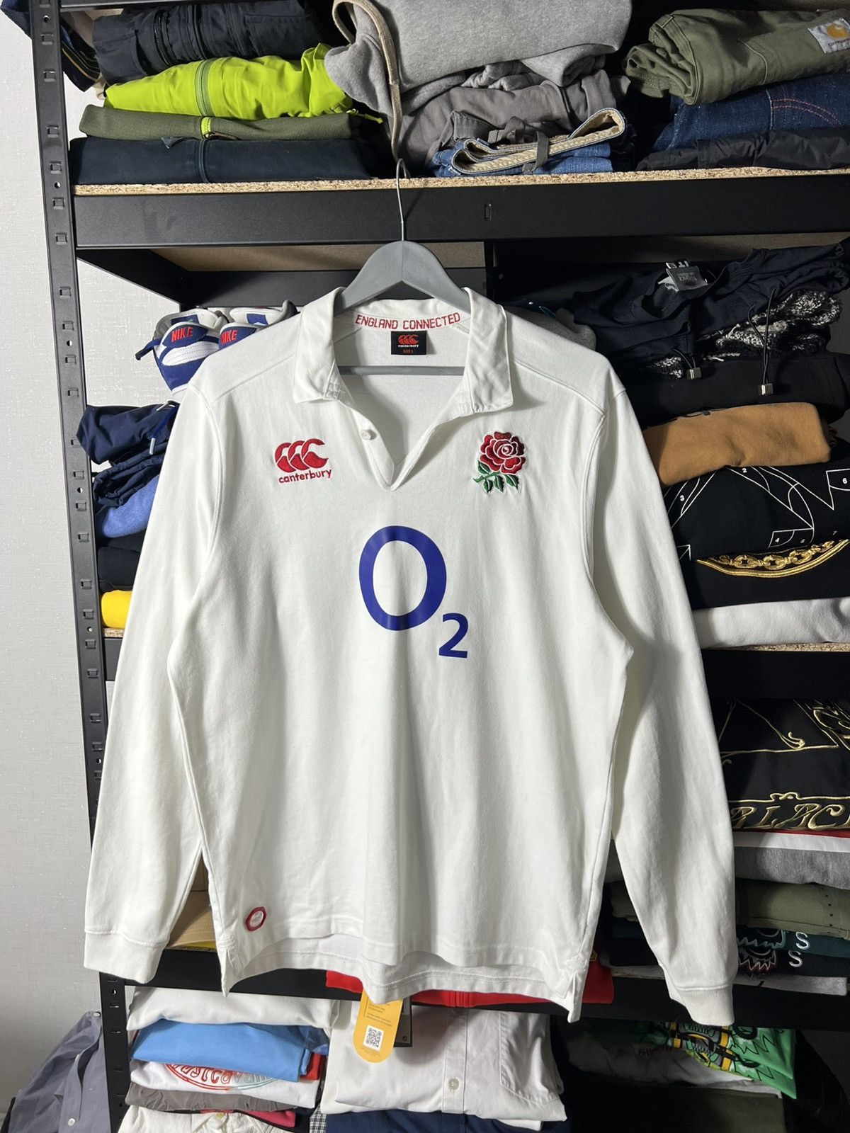 Canterbury of New Zealand 🔥 Canterbury England Rugby Longsleeve — White — Size L Size US L / EU 52-54 / 3 - 1 Thumbnail