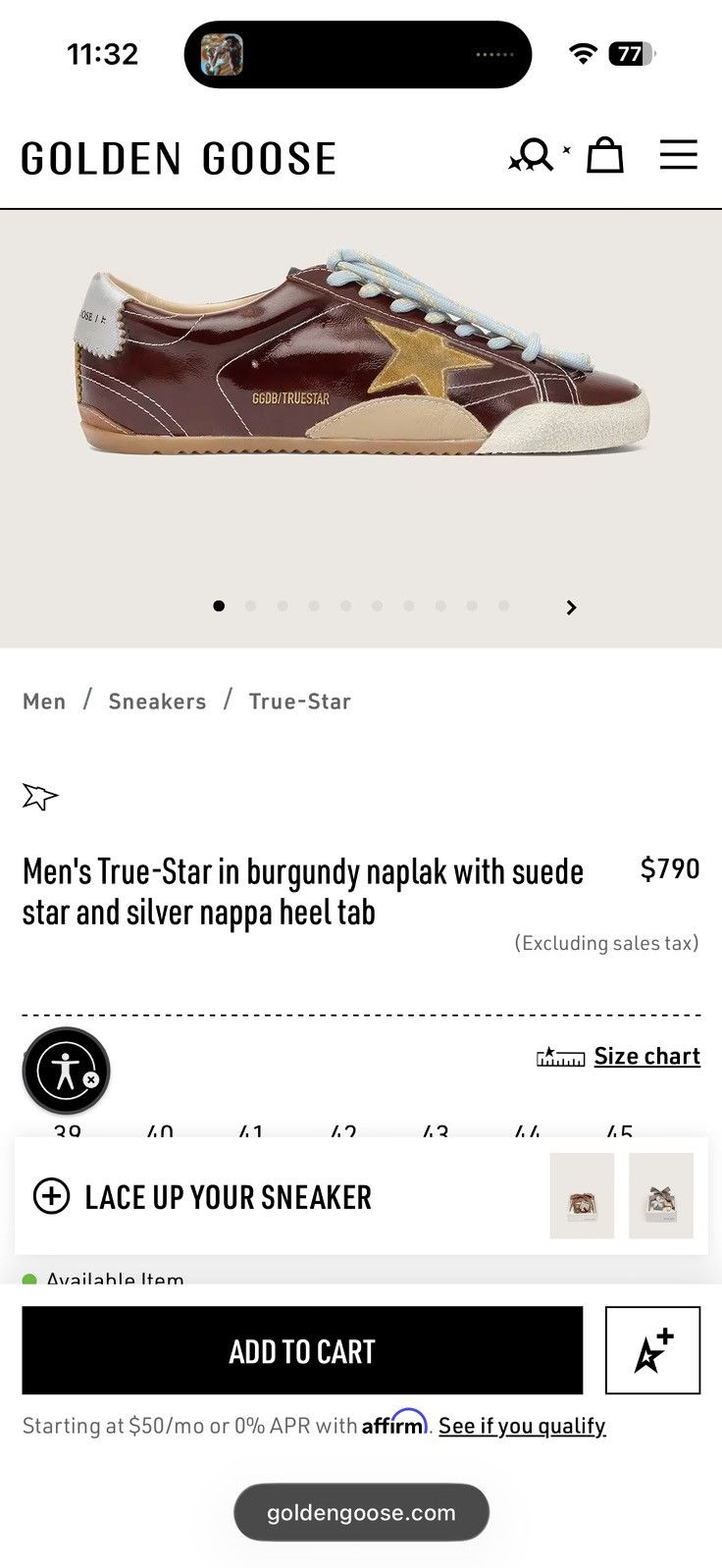 Golden Goose Golden Goose Burgundy True Stars - Size 45 Size US 11.5 / EU 44-45 - 12 Thumbnail