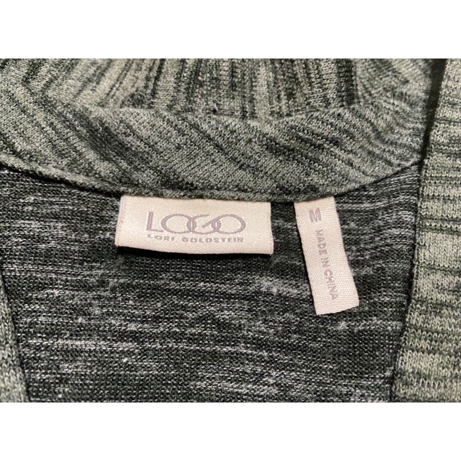 Vintage LOGO by Lori Goldstein Womens Medium Shirt Brown Striped Full Zip Velvet Sleeves Size M / US 6-8 / IT 42-44 - 5 Thumbnail