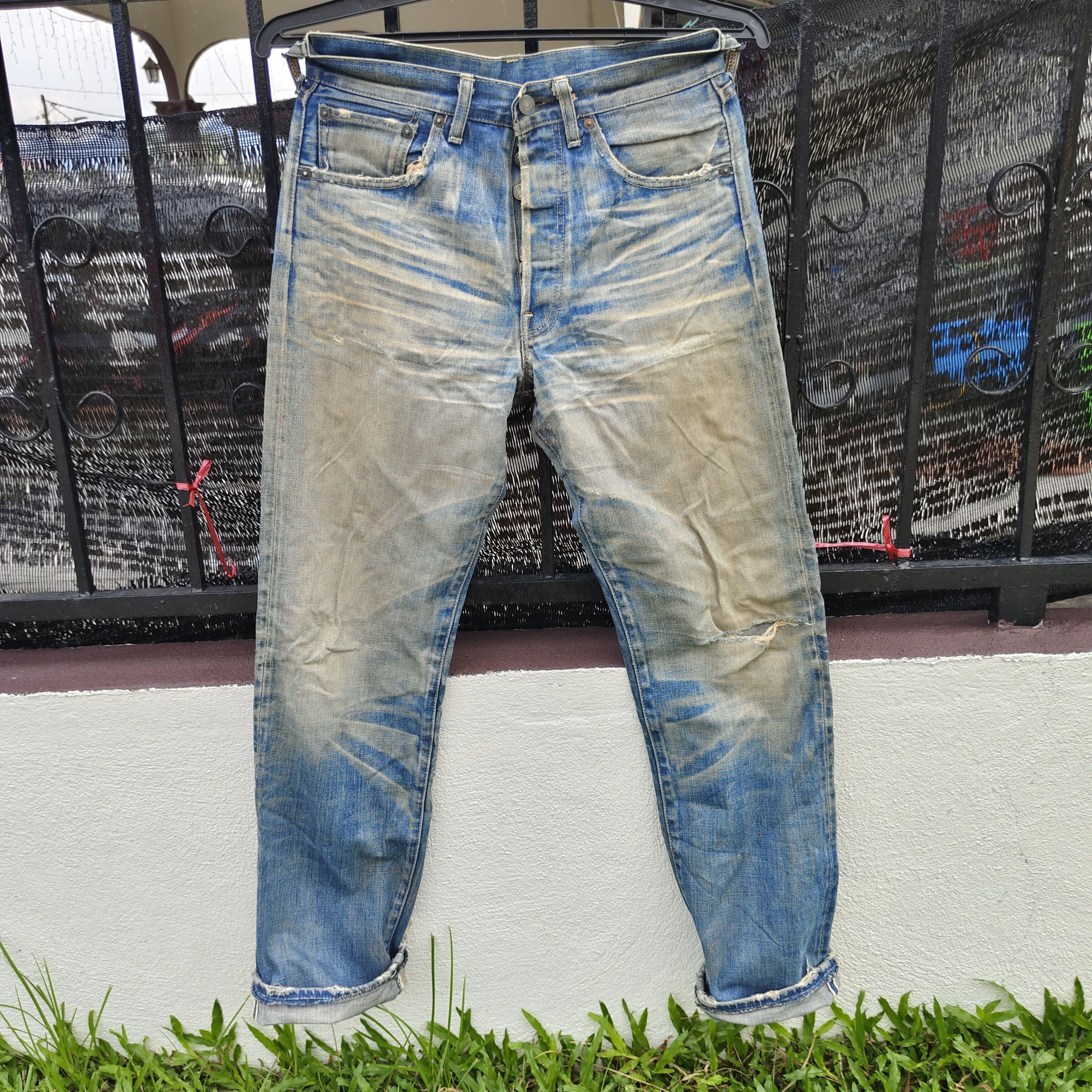 Levi's Vintage Levi's Big E Lot 66501 Distressed Selvedge Jean Size US 30 / EU 46 - 2 Thumbnail