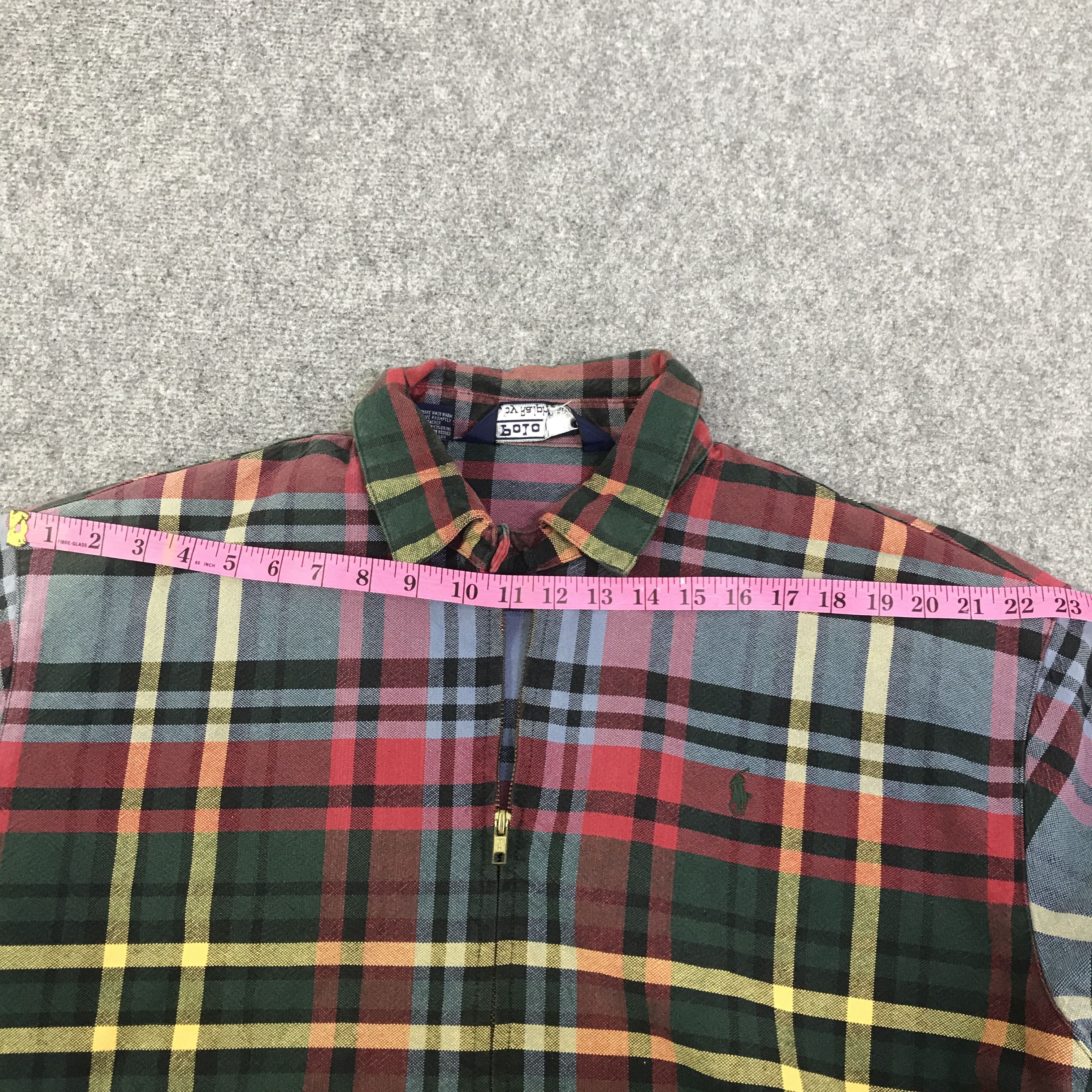 Polo Ralph Lauren Vtg Polo by Ralph Lauren tartan zip jacket K94B3 Size US L / EU 52-54 / 3 - 6 Thumbnail
