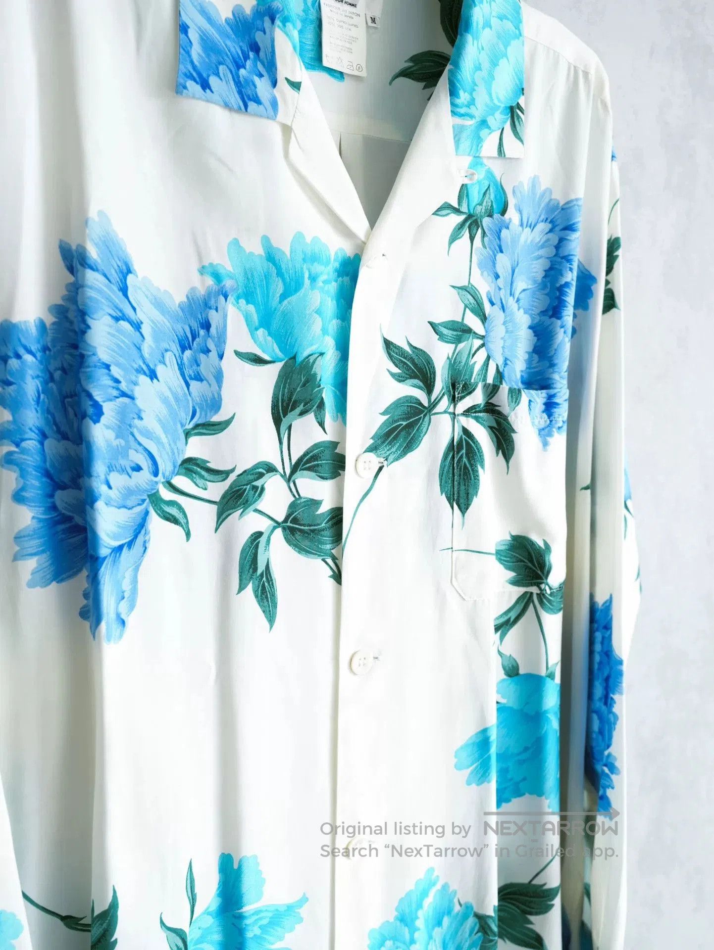 Blue Peony Floral Shirt by Yohji Yamamoto.
