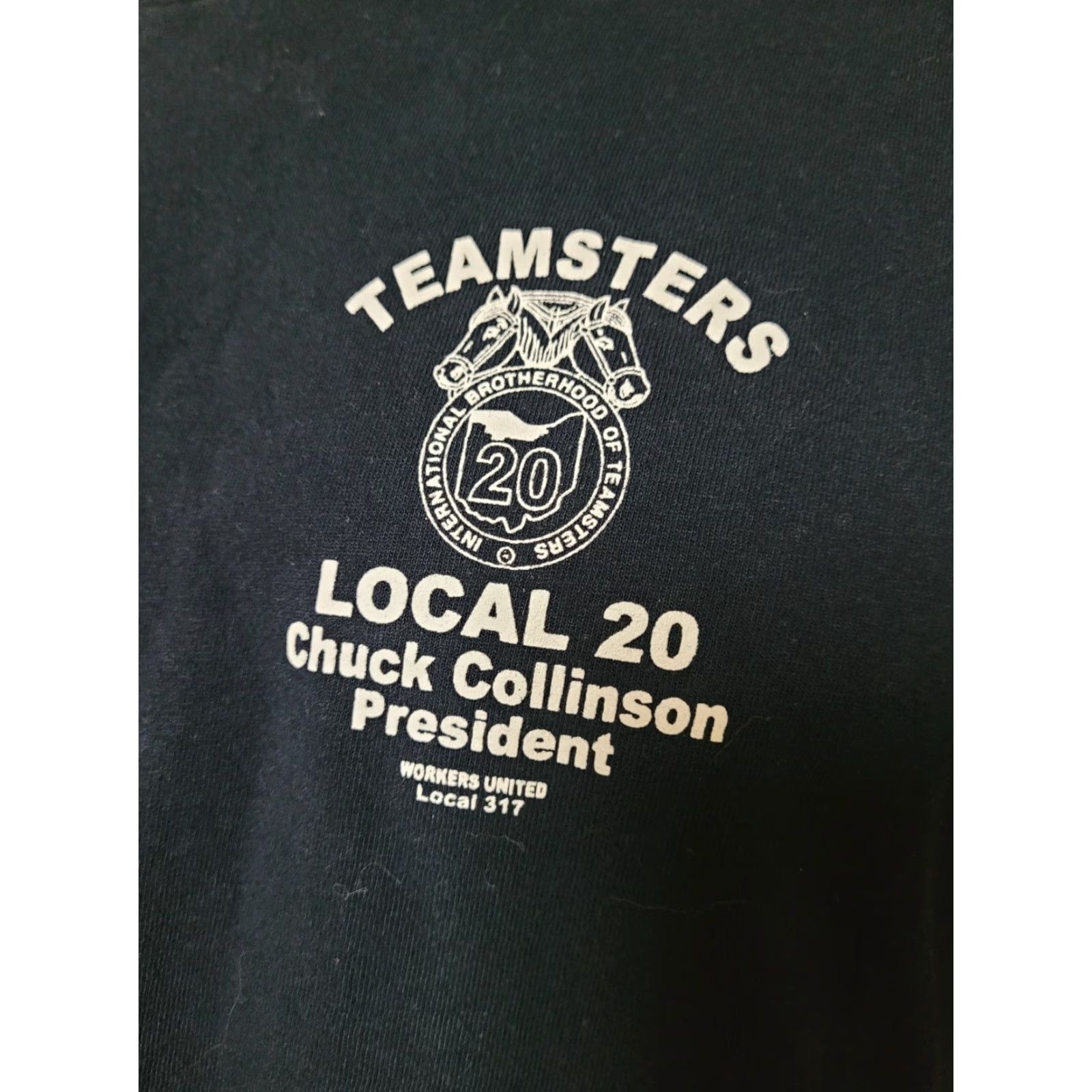 Vintage VINTAGE Teamsters Local 20 Labor Union OHIO T Shirt 2XL Bayside Black Crew Neck Short Sleeve Mens Size US XXL / EU 58 / 5 - 2 Thumbnail