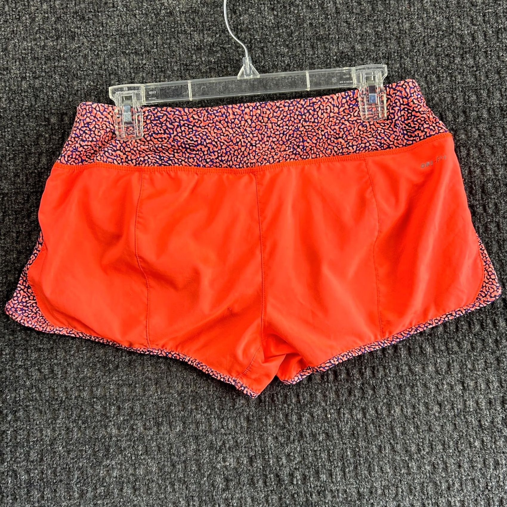 Nike Nike Womens Running Shorts Dri Fit M Orange Leopard Print Built in Brief REMOVED Size 32" / US 10 / IT 46 - 5 Thumbnail