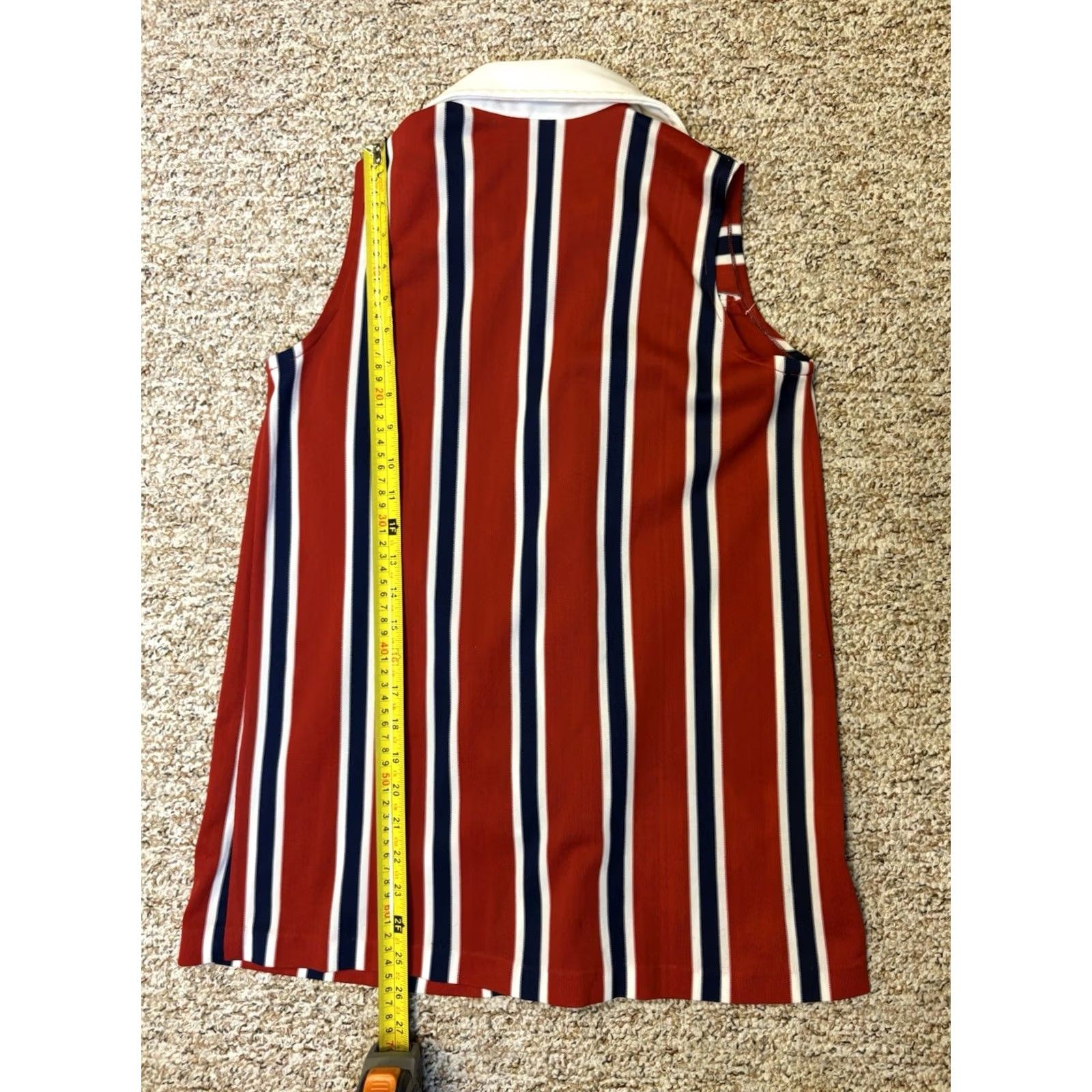Vintage VINTAGE 1990s Dan Howard Red Striped Maternity Collared Blouse Cottagecore Sz 12 Shirt Womens Size M / US 6-8 / IT 42-44 - 6 Thumbnail