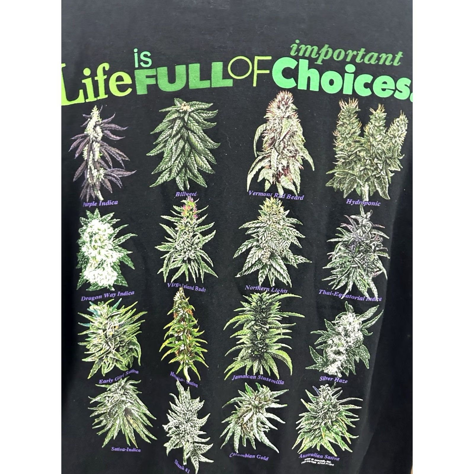 Delta VTG 90s Life Is Full Of Important Choices Weed Marijuana Jane Faded T-Shirt XL Men Black Size US XL / EU 56 / 4 - 7 Thumbnail