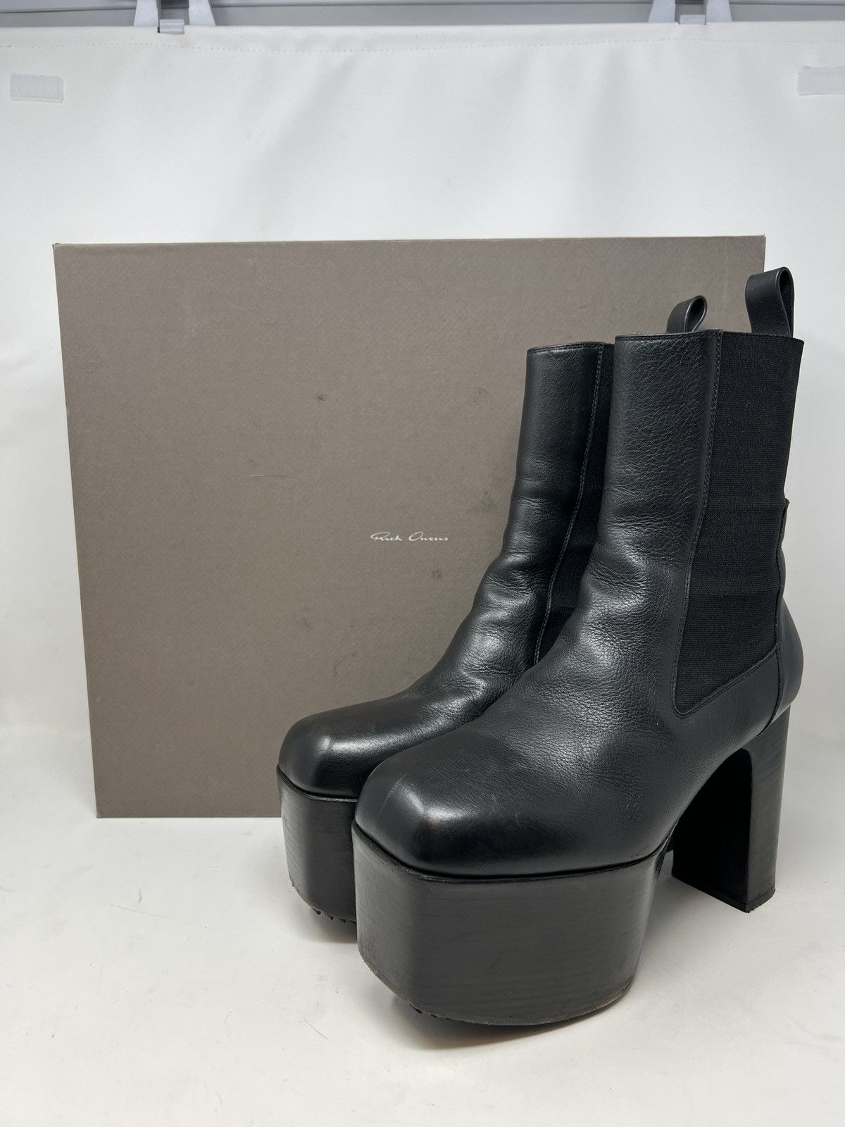 靴 Rick owens kiss boots 40 RICK OWENS / KISS BOOTS / Kiss Boots Black Leather SIZE 40