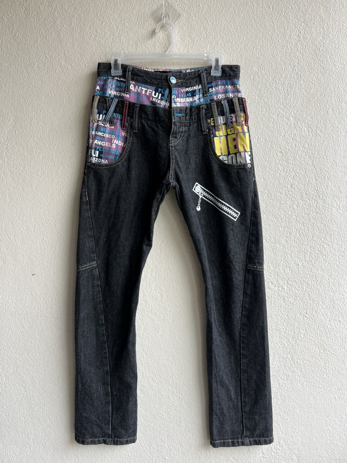 Vintage Double Waist Antfui Multiple Colour Denim Jeans Size US 29 - 2 Thumbnail