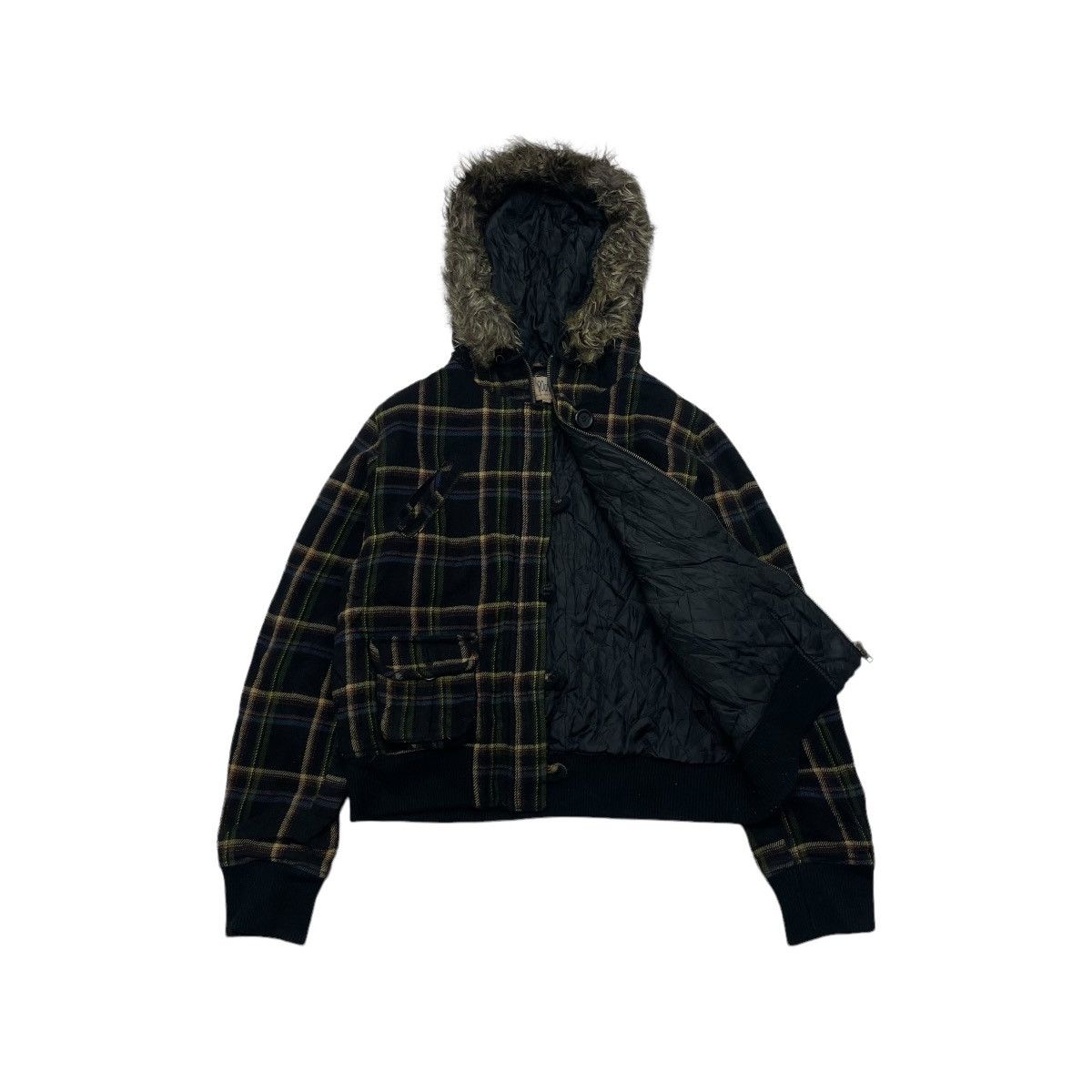 Hysteric Glamour Vintage Japanese Brand 90ans Tartan Faux Fur Hooded Jacket Size M / US 6-8 / IT 42-44 - 1 Thumbnail