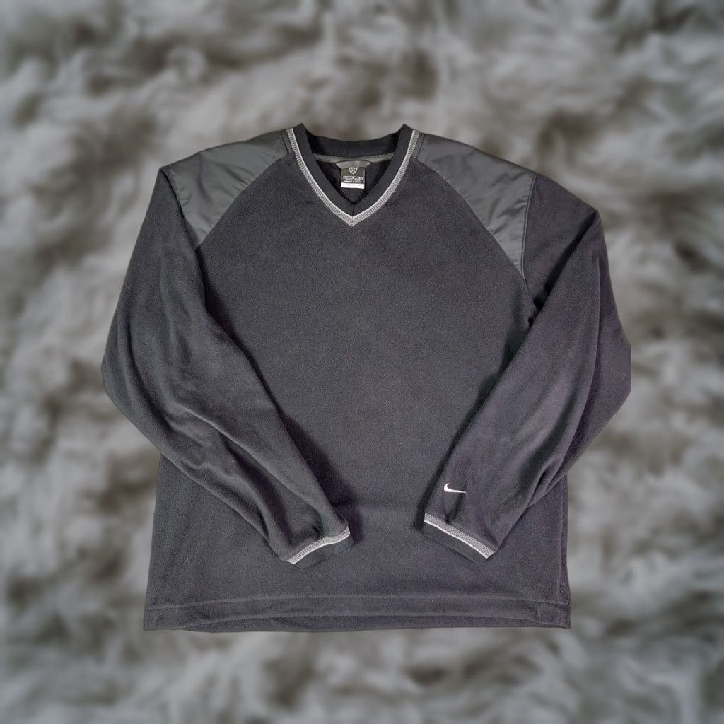Nike VINTAGE Nike Golf Therma-Fit Black Pullover Sweatshirt M V-Neck Fleece Size US M / EU 48-50 / 2 - 1 Thumbnail