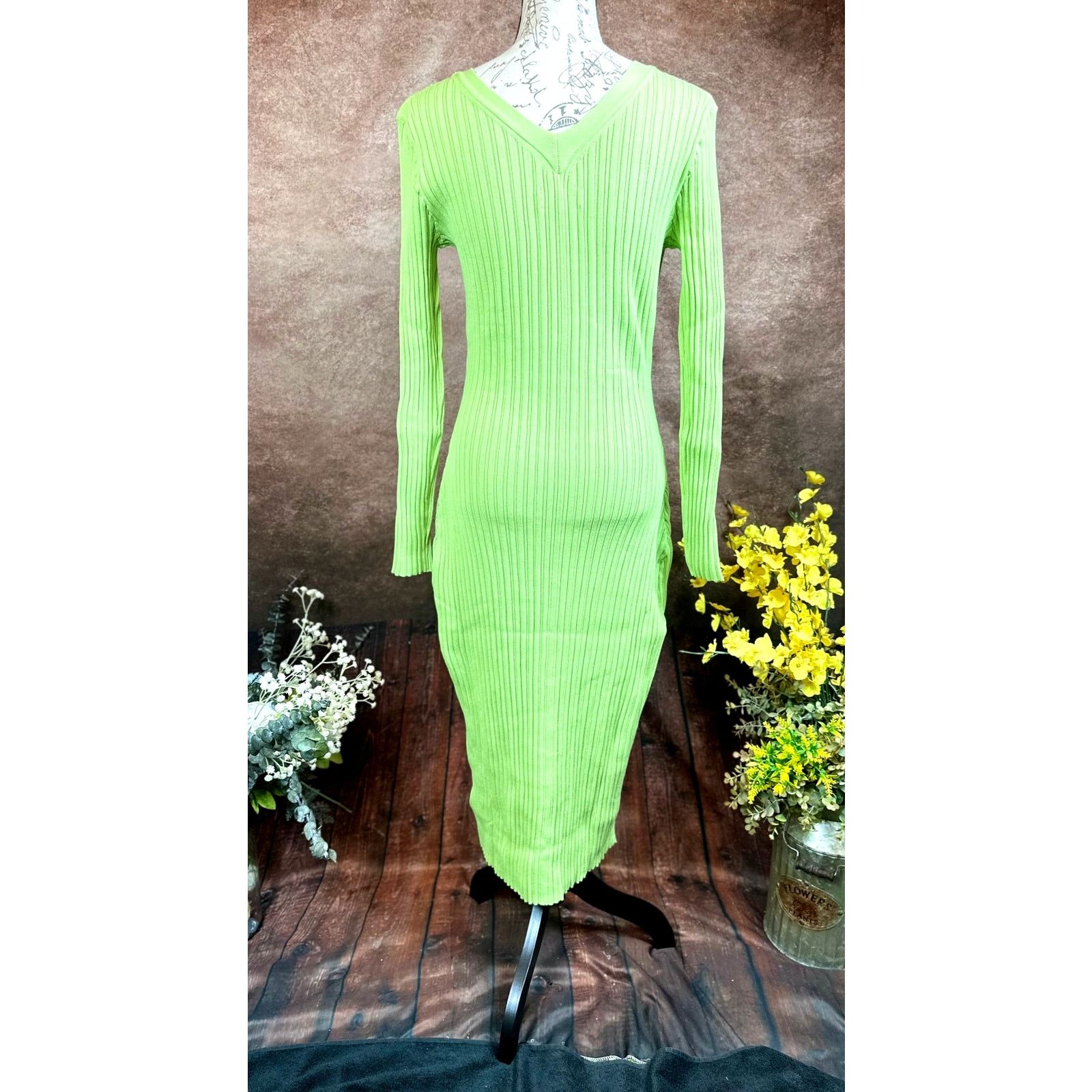 Other LITA By Ciara Rib Cardigan Button Front Midi Dress - Lime -S Size S / US 4 / IT 40 - 11 Thumbnail