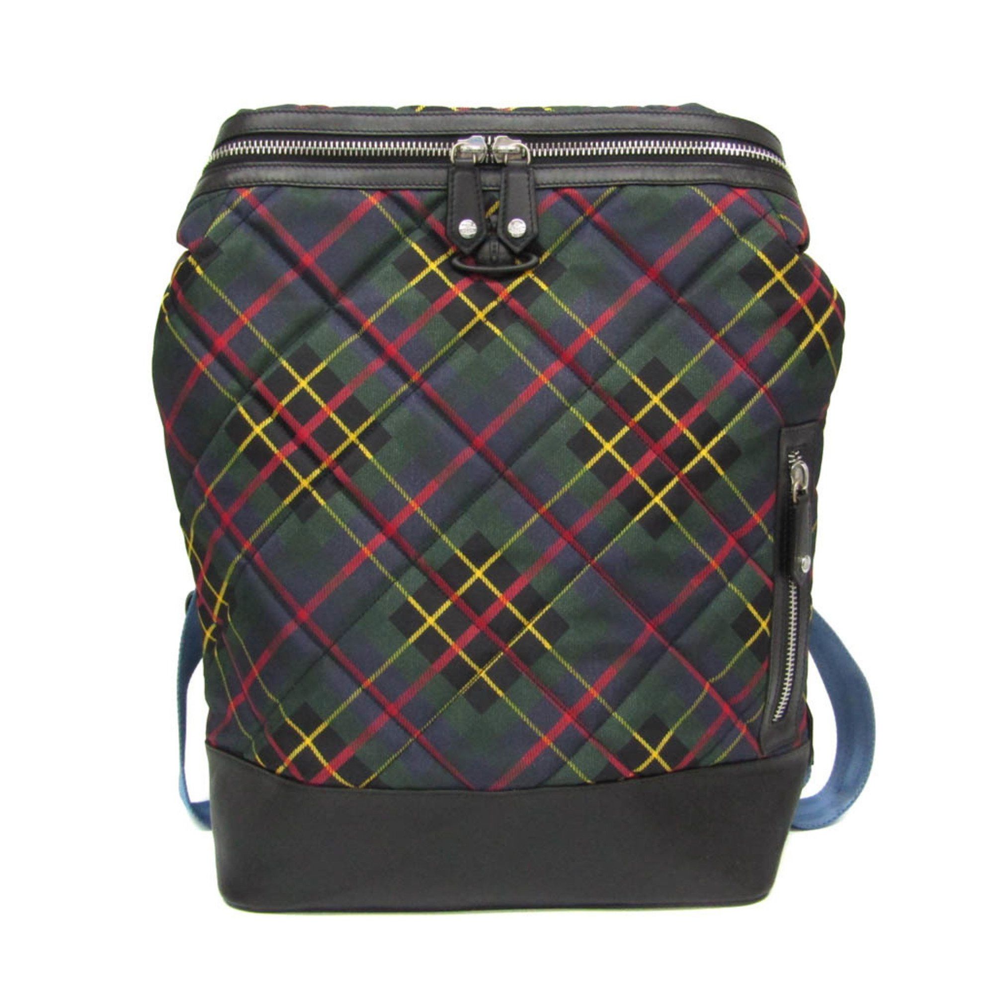 Vivienne Westwood Vivienne Westwood Orb Quilting Women,Men Nylon,Leather Backpack Black,Green Size ONE SIZE - 1 Thumbnail