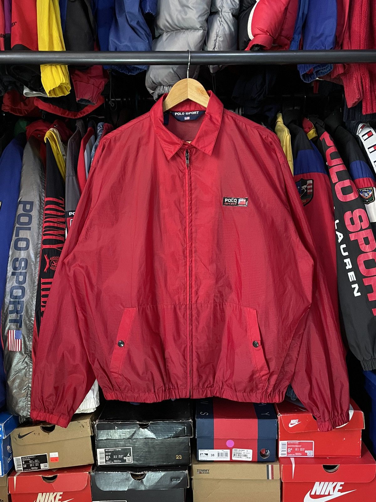 Polo Ralph Lauren × Vintage Light Windbreaker Red Polo Sport 90’s Vintage SoccerBall Size US L / EU 52-54 / 3 - 3 Thumbnail