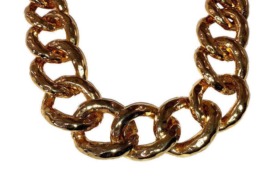 Designer Kenneth Jay Lane KJL Runway Gold Plated Jumbo Chain Necklace Size ONE SIZE - 3 Thumbnail