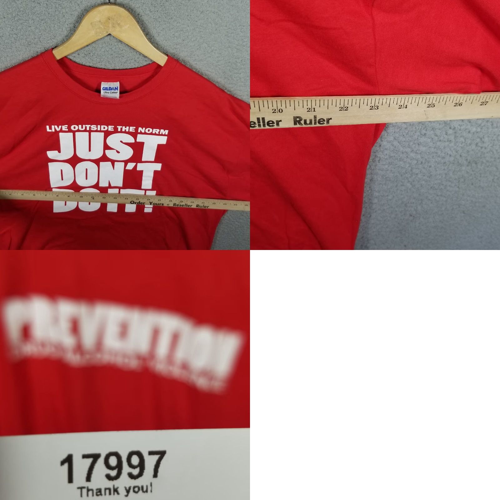 Just Don DARE T Shirt Men XL Red Drugs Alcohol And Violence - Double Sided Logo 2000s Hip Hop Classic Shirt Size US XL / EU 56 / 4 - 8 Thumbnail