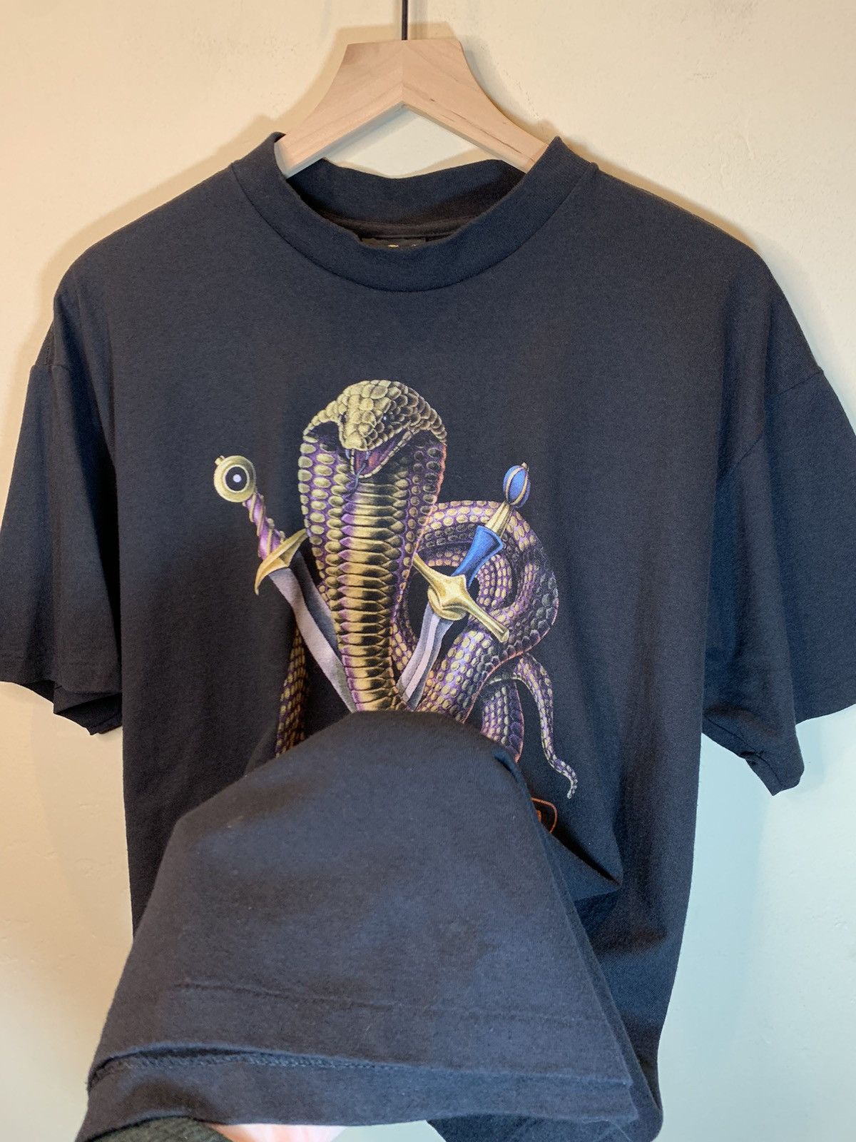 Vintage RARE Vintage 1992 3D Emblem American Biker Rattlesnake Shirt Size US XL / EU 56 / 4 - 5 Thumbnail