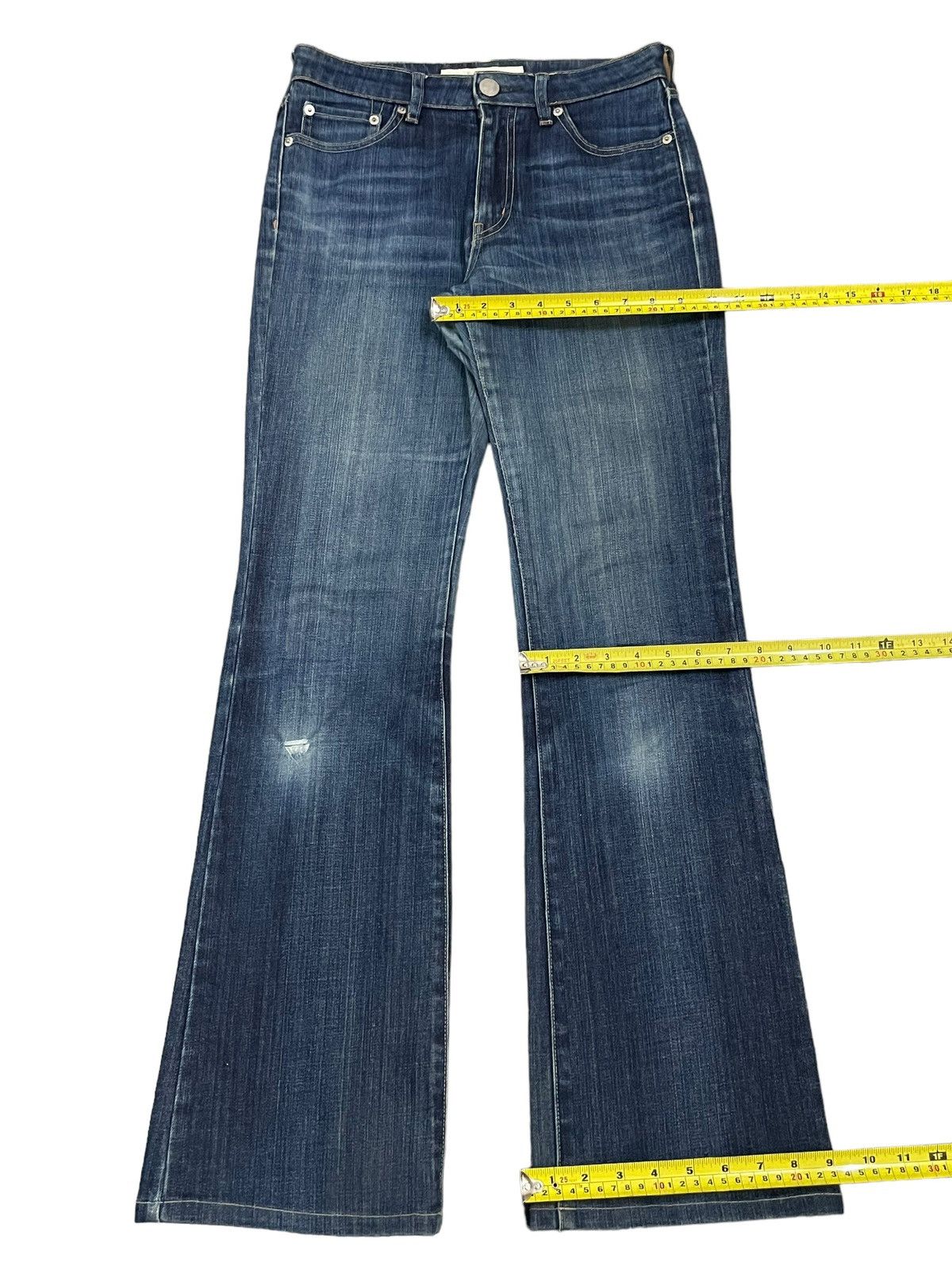 Japanese Brand Vintage Y2K Uniqlo UJ Fade Wash Distressed Bootcut Jeans Size US 28 / EU 44 - 14 Thumbnail