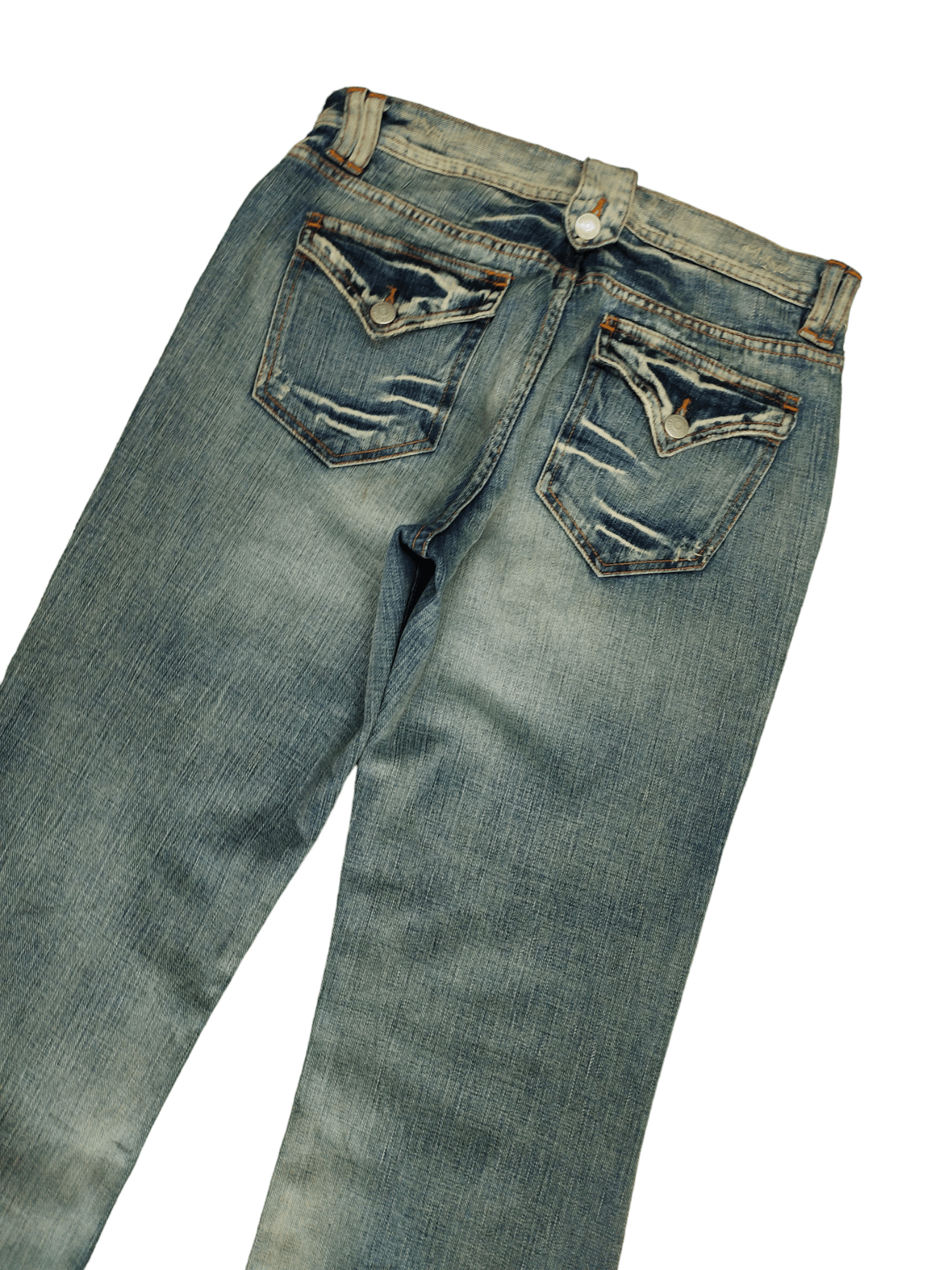 Le Grande Bleu (L.G.B.) Flare Jeans The Limited Distress Faded Low Rise Boot Cut Y2k Size US 30 / EU 46 - 15 Thumbnail