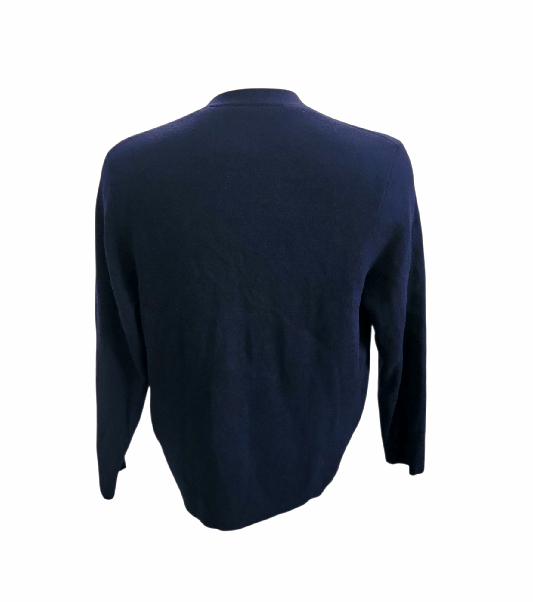 Sandro Sandro Wool & Cotton Blend Cardigan Navy Blue Embroidered Size US L / EU 52-54 / 3 - 3 Thumbnail