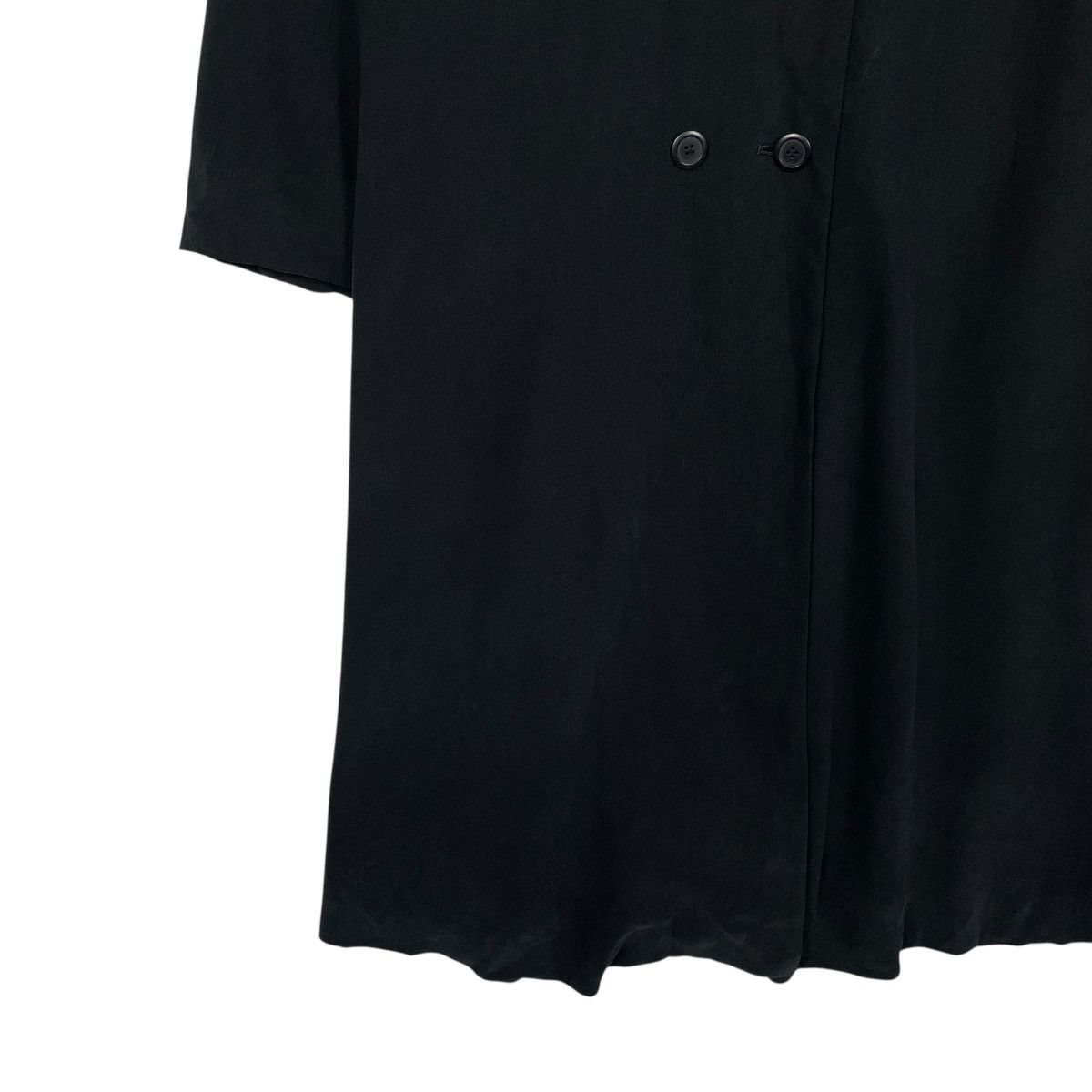 Japanese Brand Soffio Black Double Breasted Coat Size L / US 10 / IT 46 - 4 Thumbnail