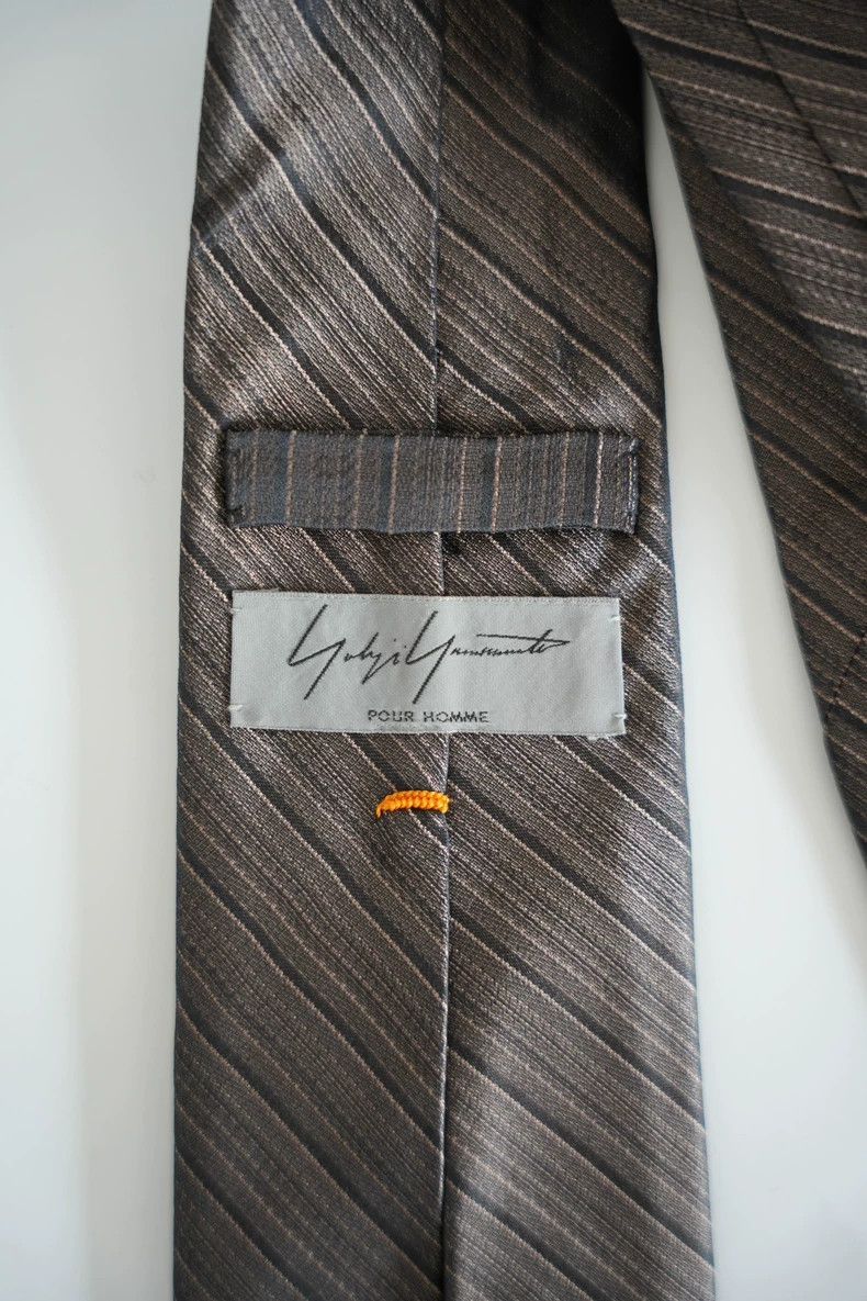Yohji Yamamoto Yohji YamamotoBrown and grey twill silk tie 2503-Nextarrow Size ONE SIZE - 2 Thumbnail