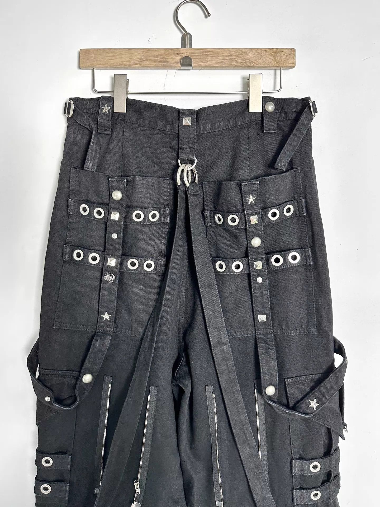 Balenciaga Balenciaga 22SS Runway Rivet Zip Raver Black Jeans Size US 28 / EU 44 - 4 Thumbnail