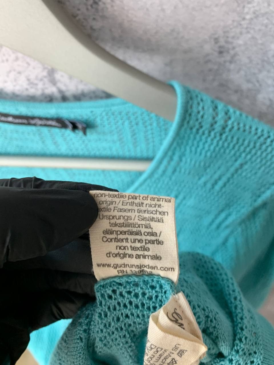 Designer Gudrun Sjoden Green Cotton Pointelle Knit Cardigan Sweater Size M / US 6-8 / IT 42-44 - 16 Thumbnail