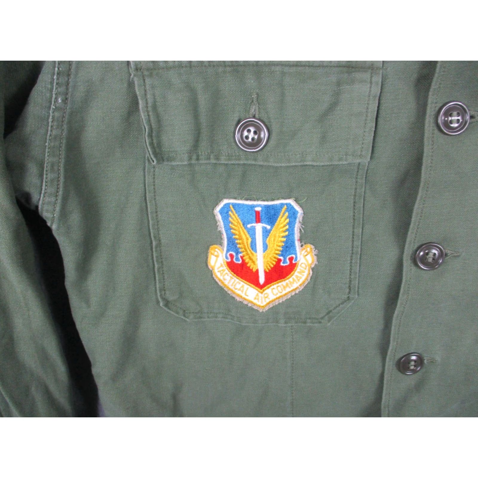 Olive VINTAGE US Air Force Shirt Mens Large Olive OG-107 Tactical Air Command 70s Size US L / EU 52-54 / 3 - 2 Thumbnail