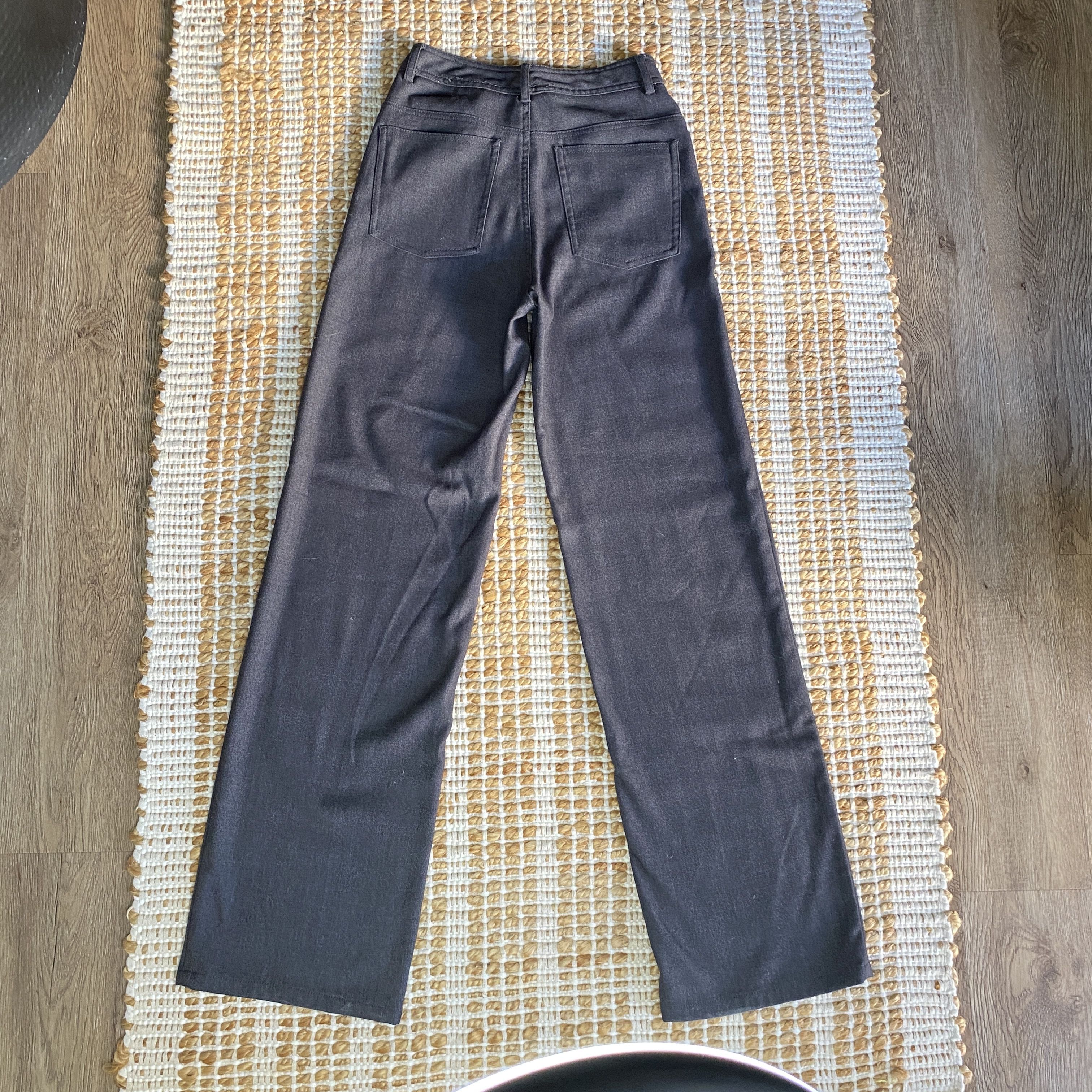 Mango Mango Charcoal Grey High Waisted Wide Leg Tailored Pants Size 26" / US 2 / IT 38 - 14 Thumbnail