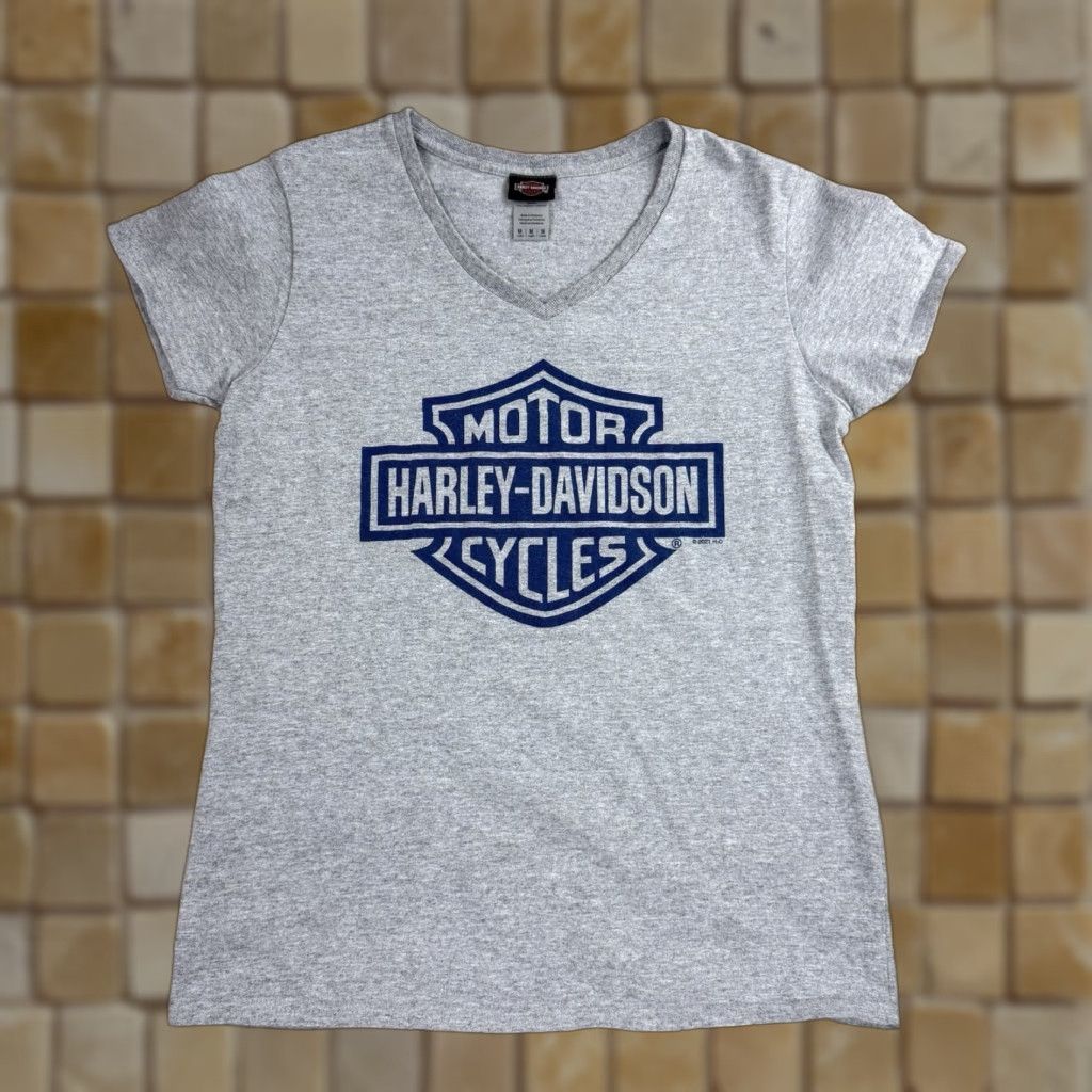 Harley Davidson Harley-Davidson Women's Bar & Shield Logo Gray Short Sleeve V-Neck T-Shirt M Size M / US 6-8 / IT 42-44 - 1 Thumbnail