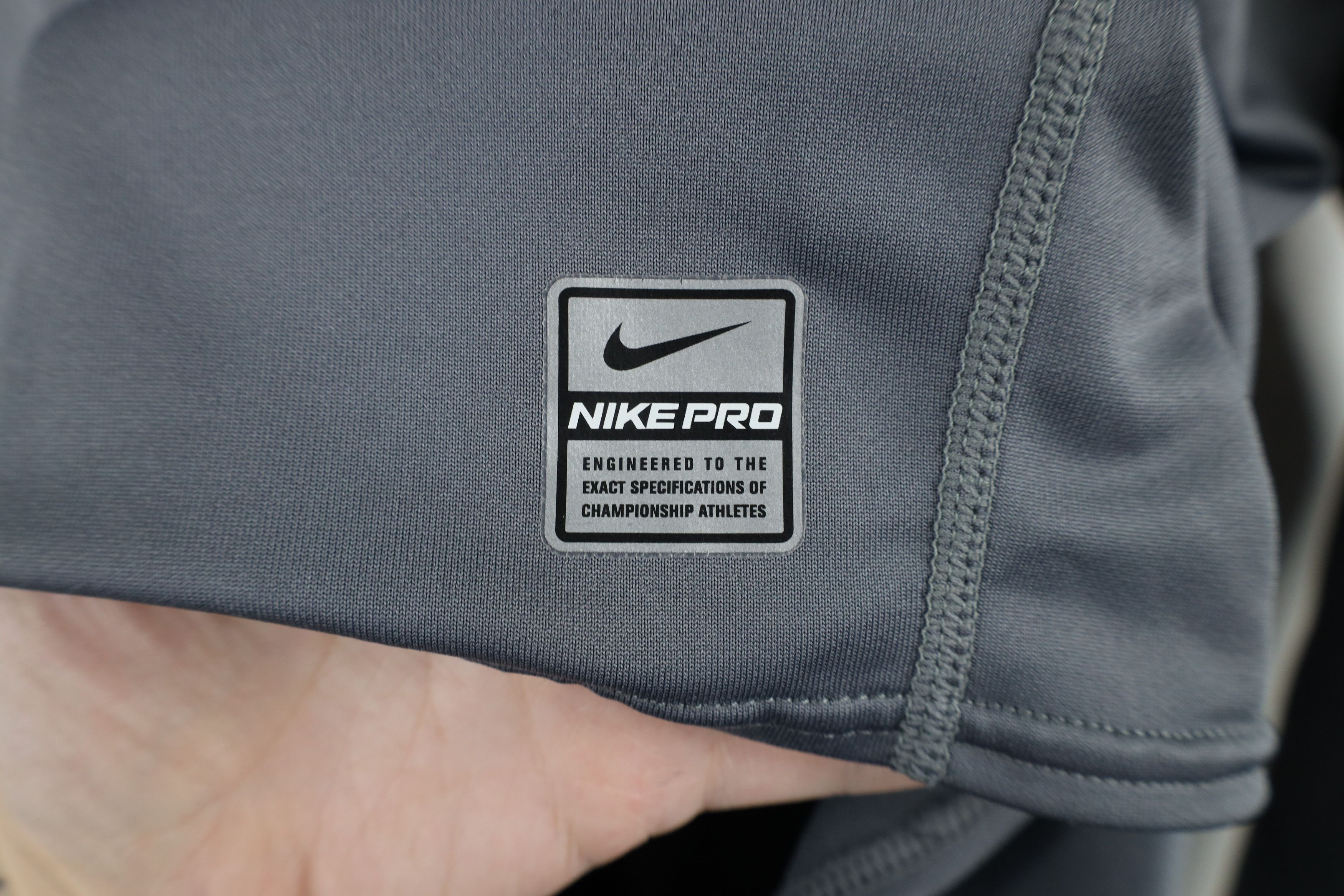 Nike × Vintage Nike Pro Mini Swoosh Mock Neck Compression T-Shirt Gray Size US M / EU 48-50 / 2 - 6 Thumbnail