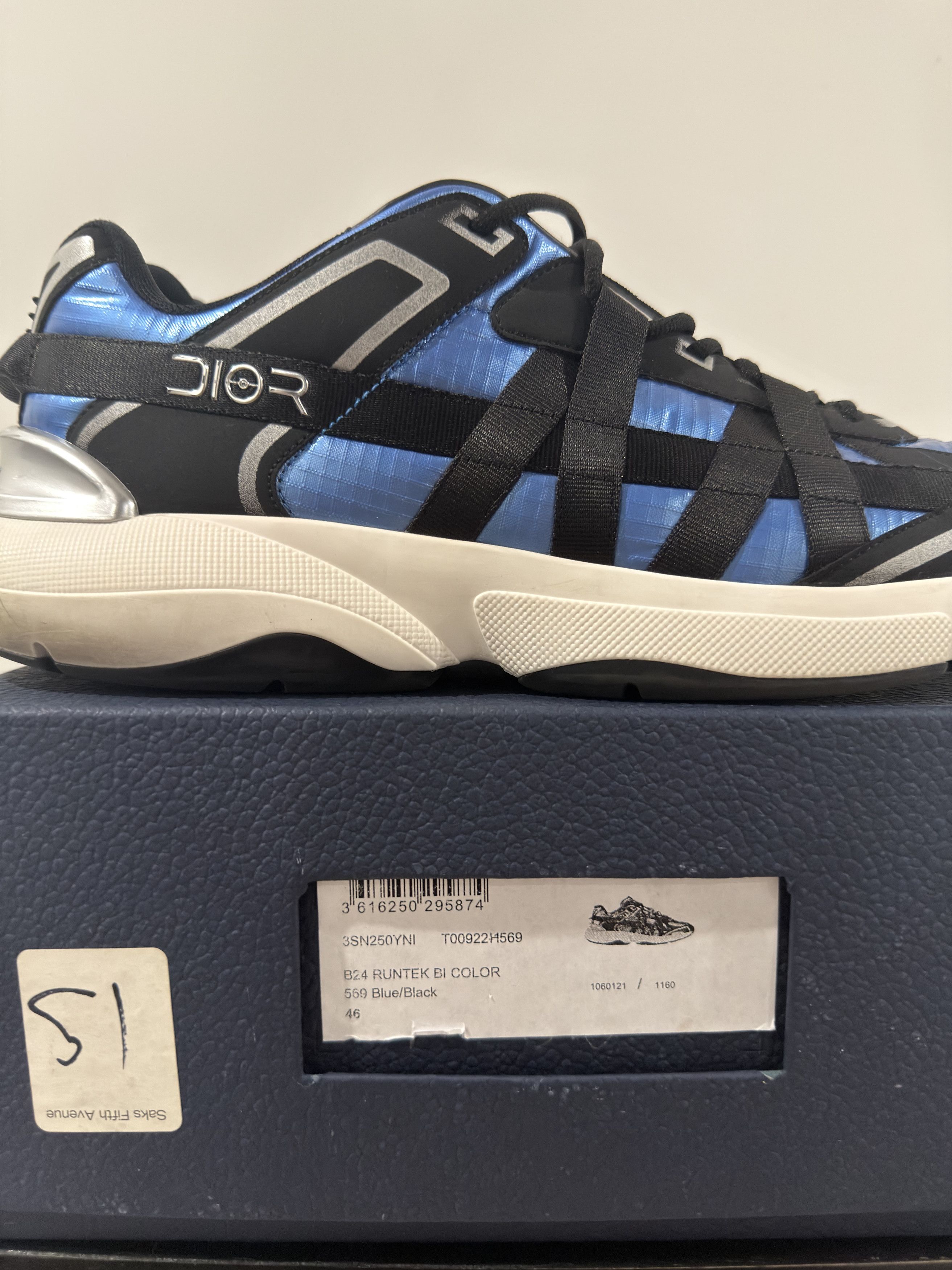 Club Sorayama × Dior Dior x Sorayama B24 Runtek Blue/Black Size US 13 / EU 46 - 2 Thumbnail