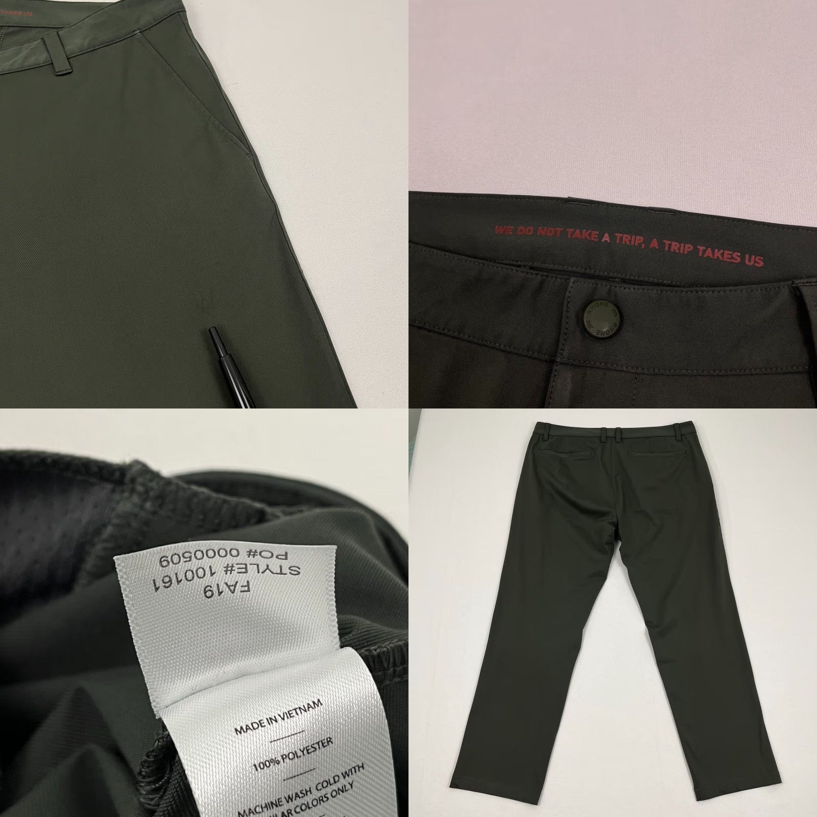 Rhone Rhone Commuter Pants Mens 36 x 29 Green Slim Fit Chino Tapered Classic 5-Pocket Office Travel Casual Outdoor Size US 36 / EU 52 - 8 Thumbnail