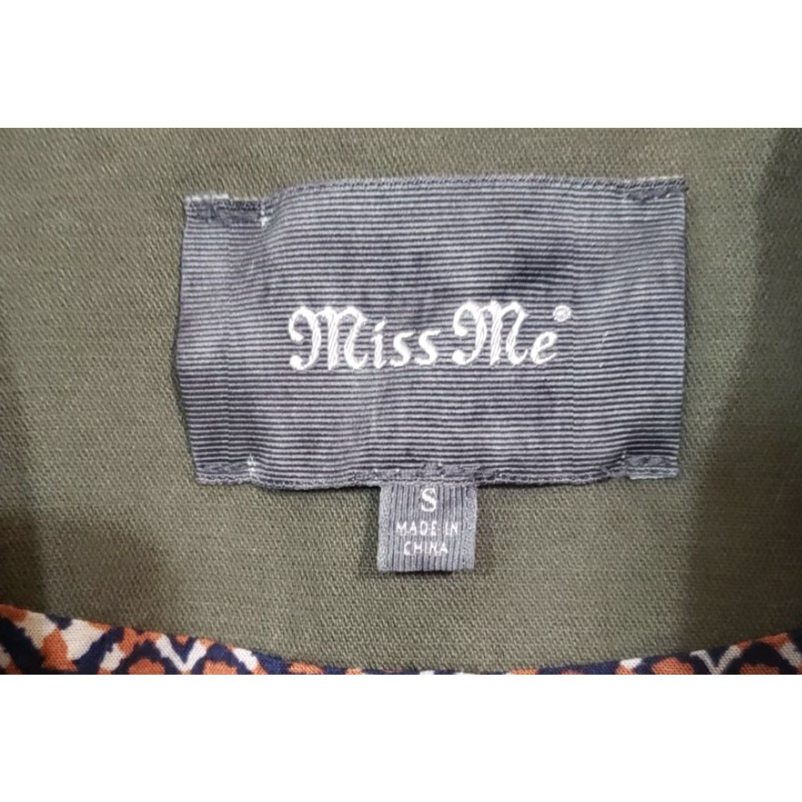Miss Me Miss Me Military Style Army Green Beaded Collar Jacket Embellished Size S Women Cotton Button-Front Short Fall Spring Winter Casual Vintage: No Size S / US 4 / IT 40 - 4 Thumbnail